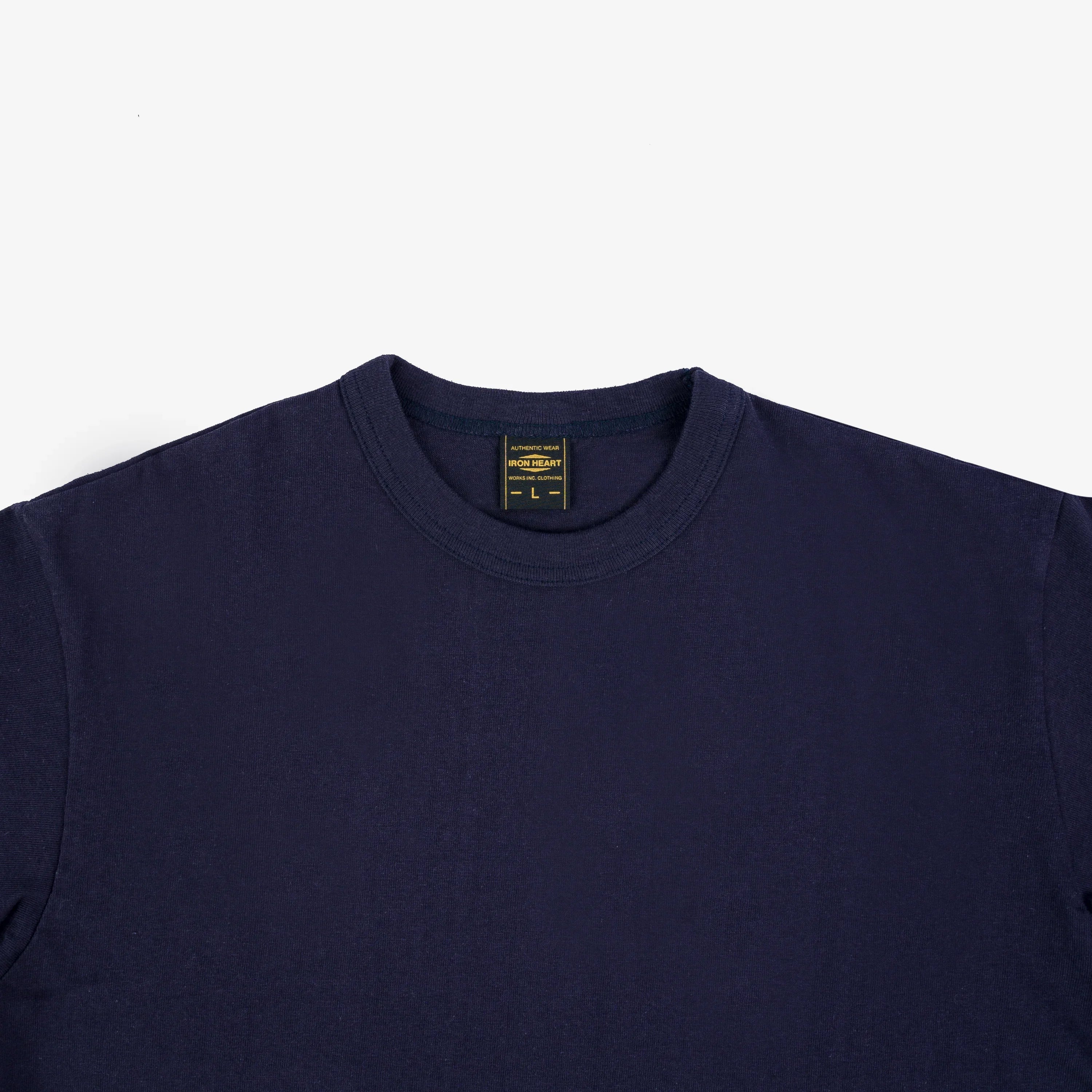 Iron Heart IHT-1610-NAV 6.5oz Loopwheel Crew Neck T-Shirt - Navy