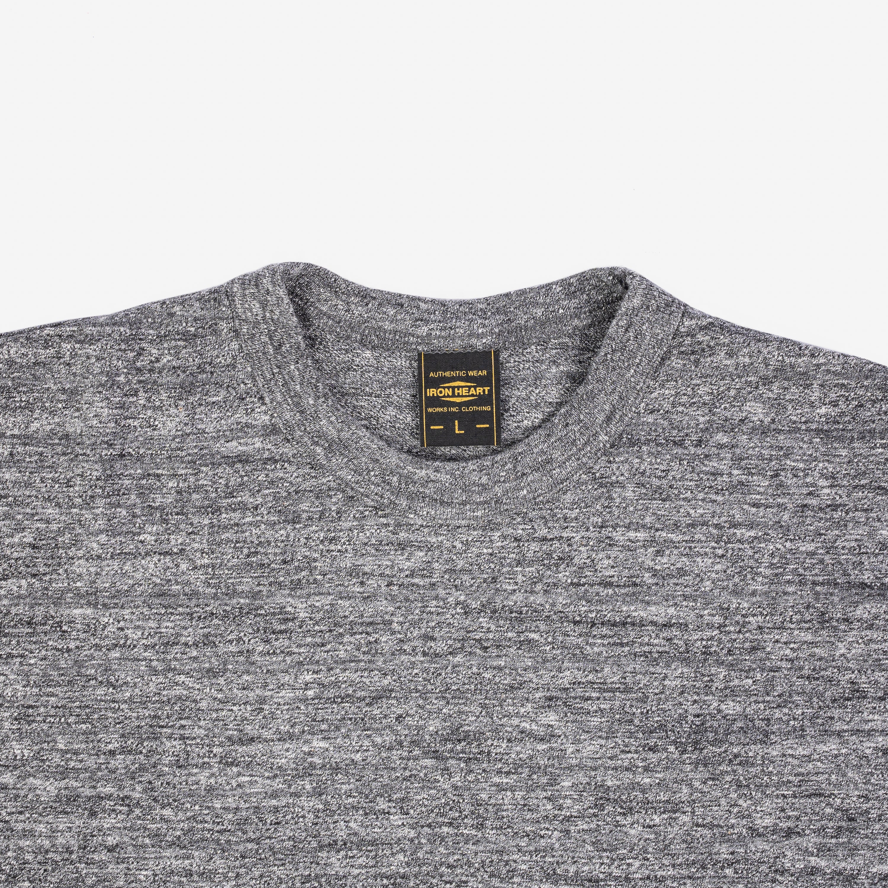 Iron Heart IHT-1610L-GRY 6.5oz Loopwheel Crew Neck T-Shirt (Longer Body) - Grey