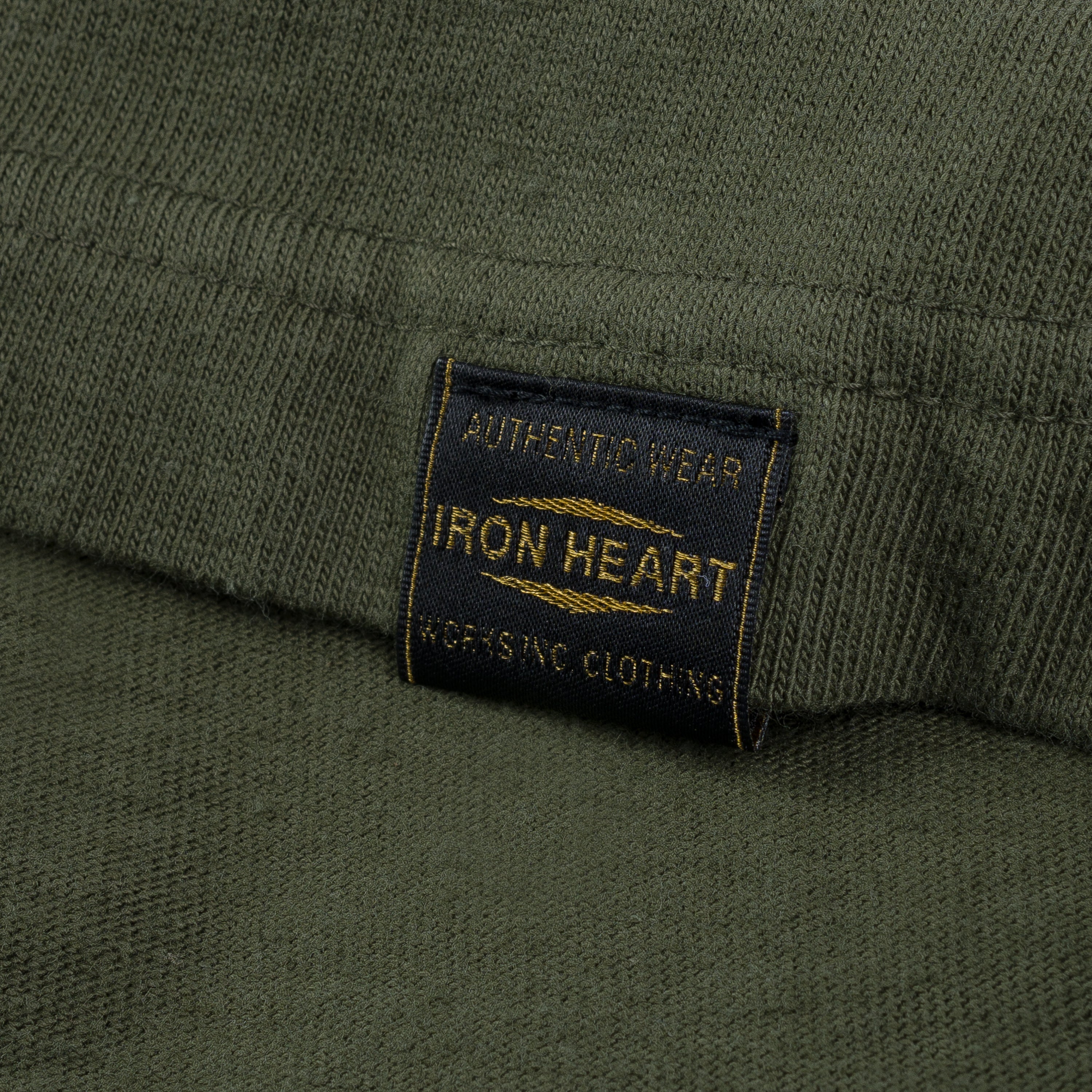 Iron Heart IHT-1610L-OLV 6.5oz Loopwheel Crew Neck T-Shirt (Longer Body) - Olive