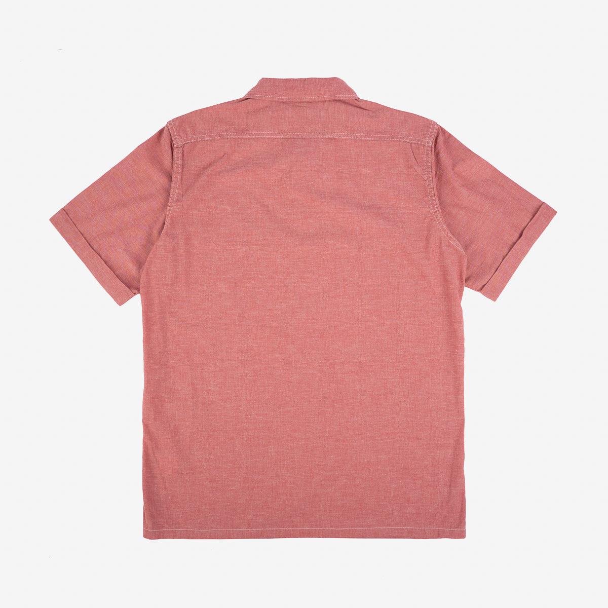 Iron Heart IHSH-388-RED 4oz Selvedge Short Sleeved Summer Shirt - Red