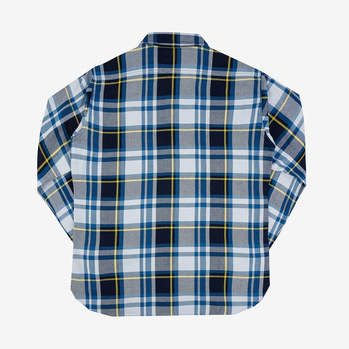 Iron Heart IHSH-382-BLU 9oz Selvedge American Check Work Shirt - Blue