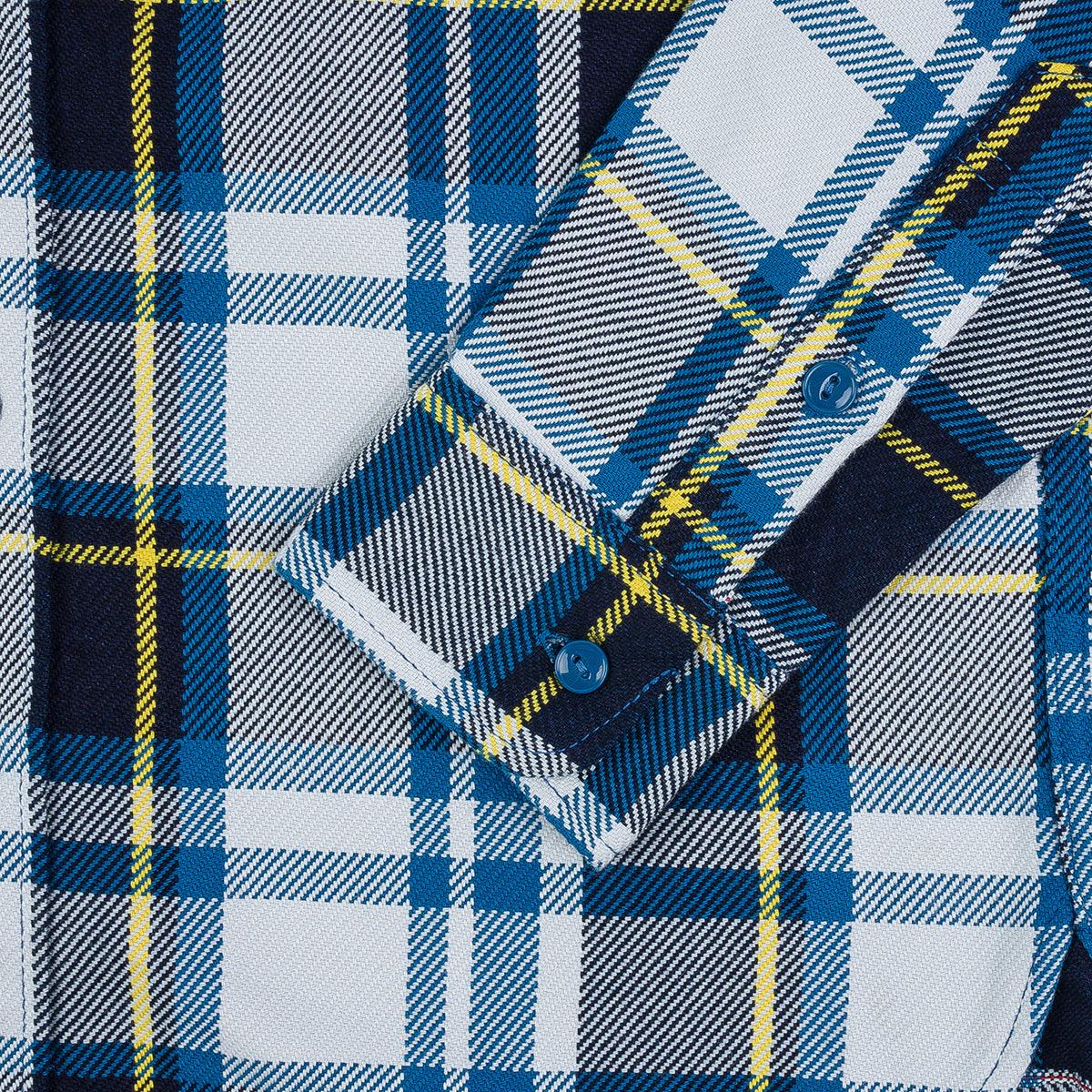 Iron Heart IHSH-382-BLU 9oz Selvedge American Check Work Shirt - Blue