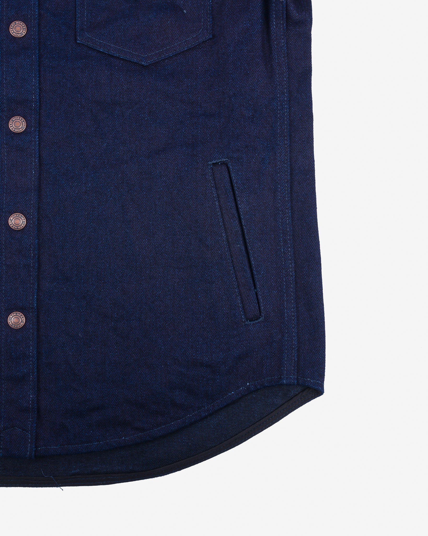 Iron Heart IHSH-409-IB 19oz Selvedge Denim CPO Shirt - Indigo/Black