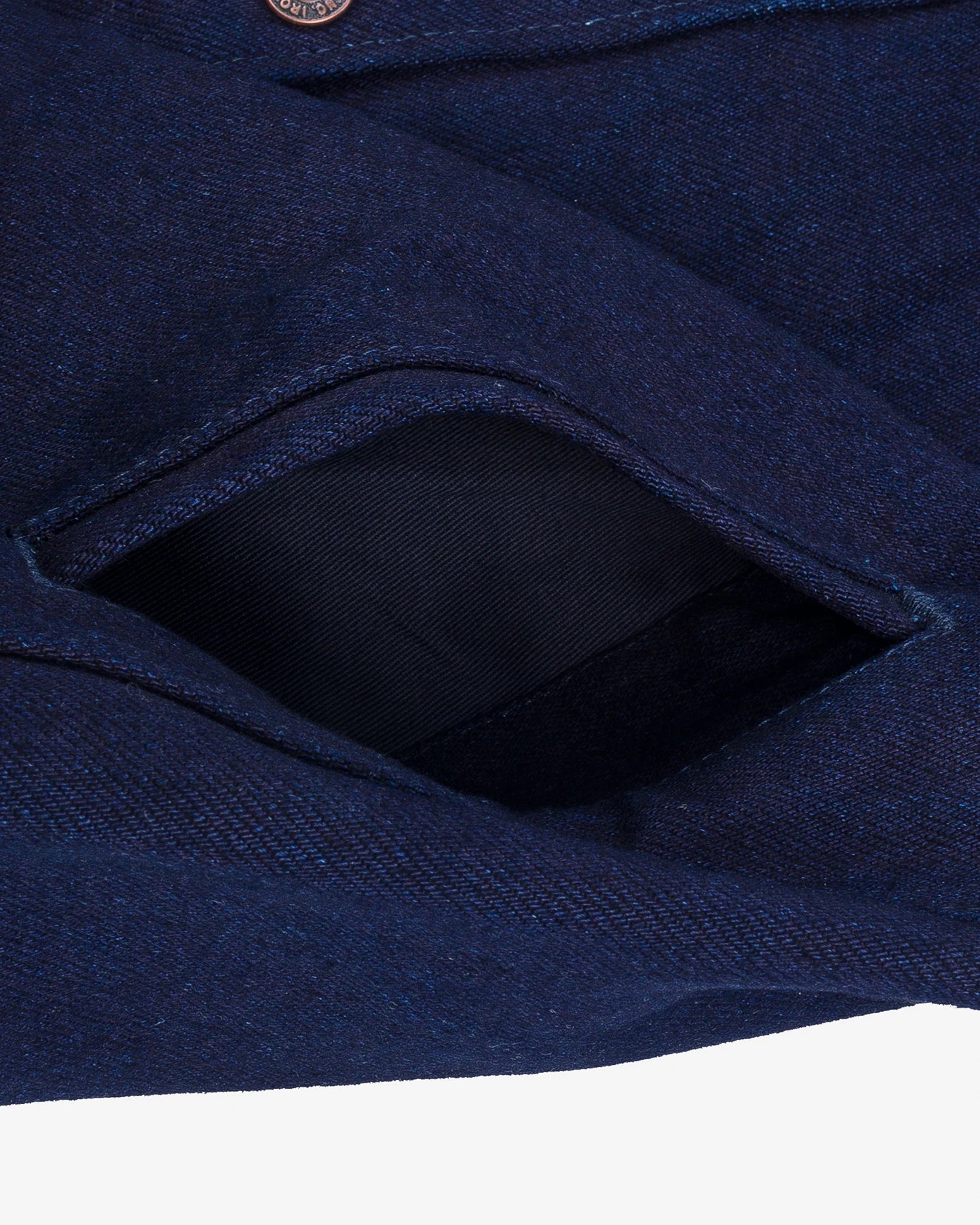 Iron Heart IHSH-409-IB 19oz Selvedge Denim CPO Shirt - Indigo/Black