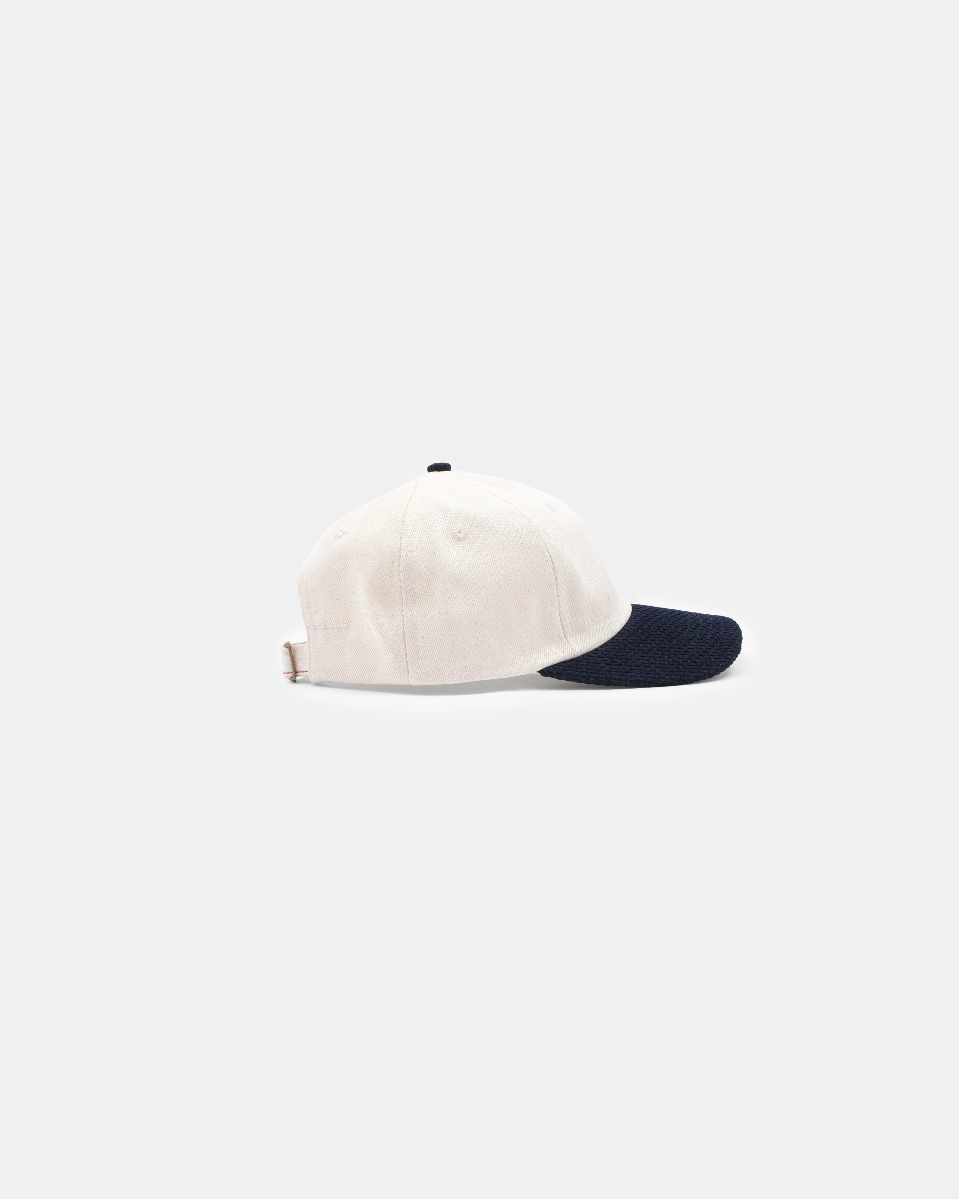 Dehen 1920 Unstructured 2-Tone Baseball Hat - Natural Selvedge Denim & Indigo Sashiko