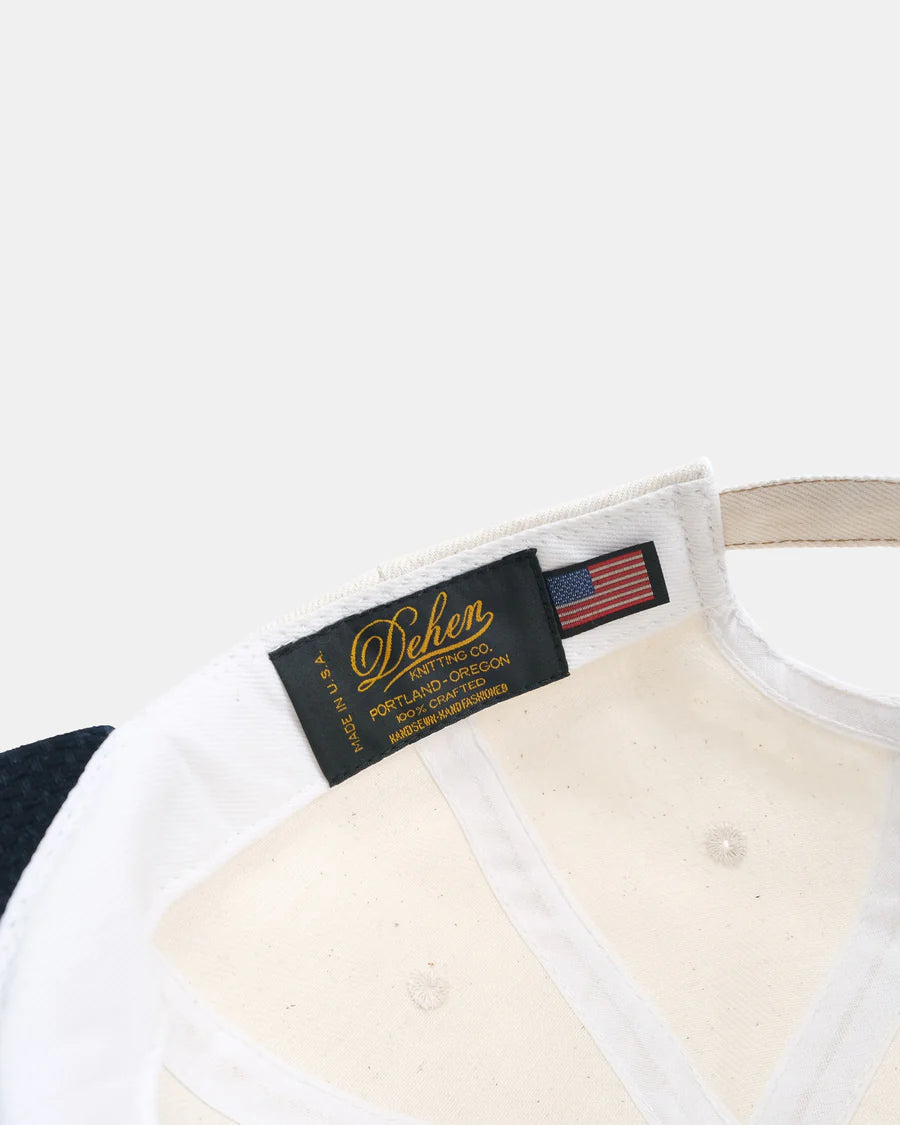 Dehen 1920 Unstructured 2-Tone Baseball Hat - Natural Selvedge Denim & Indigo Sashiko