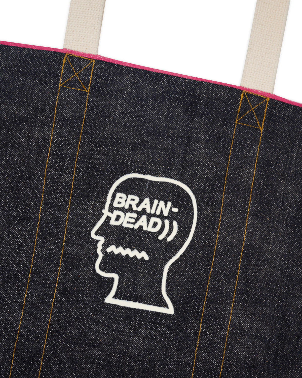 Brain Dead Selvedge Denim Logohead Tote Bag - Indigo