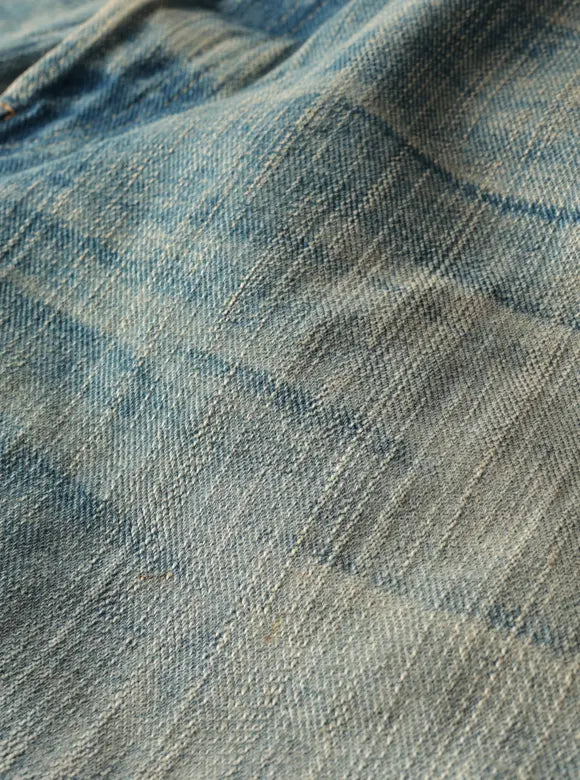 The Flat Head FN-D111C 14.5oz Left Hand Twill Wide Leg Selvedge Denim - Real Aging