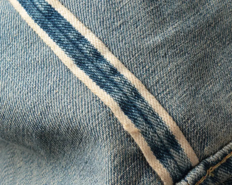 The Flat Head FN-D111C 14.5oz Left Hand Twill Wide Leg Selvedge Denim - Real Aging