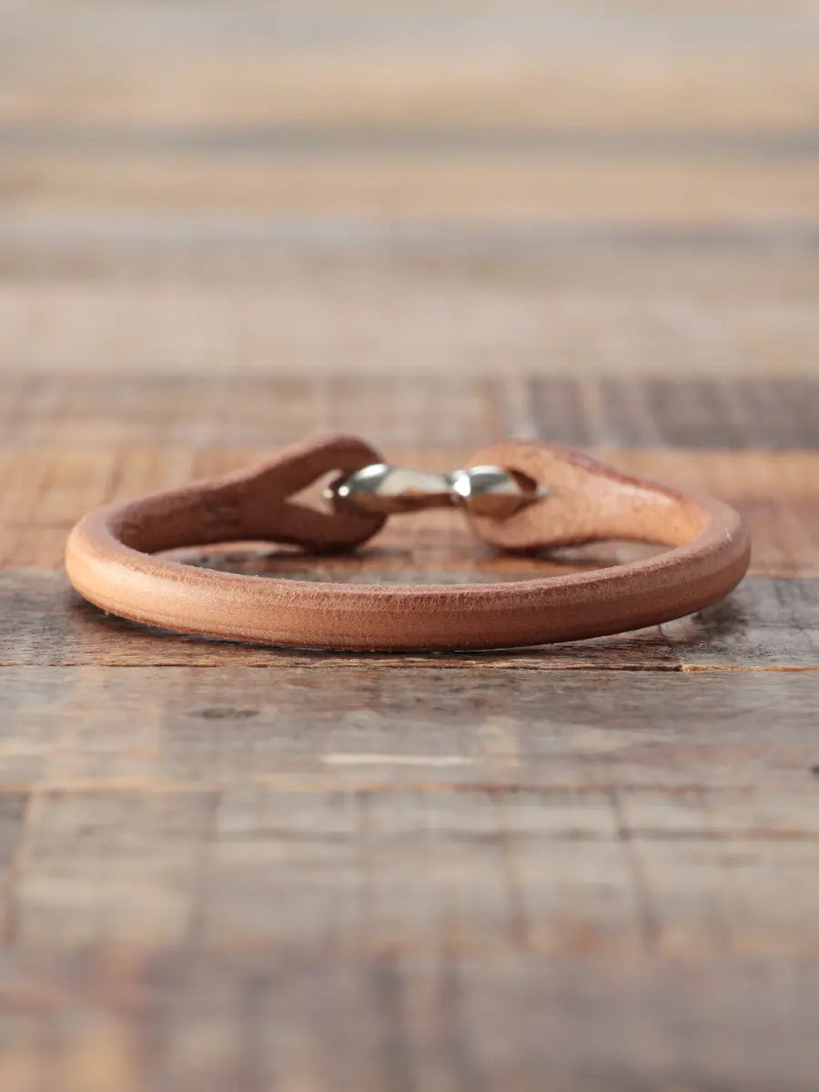 The Flat Head FN-GLB-101 Single Leather Bracelet - Tan