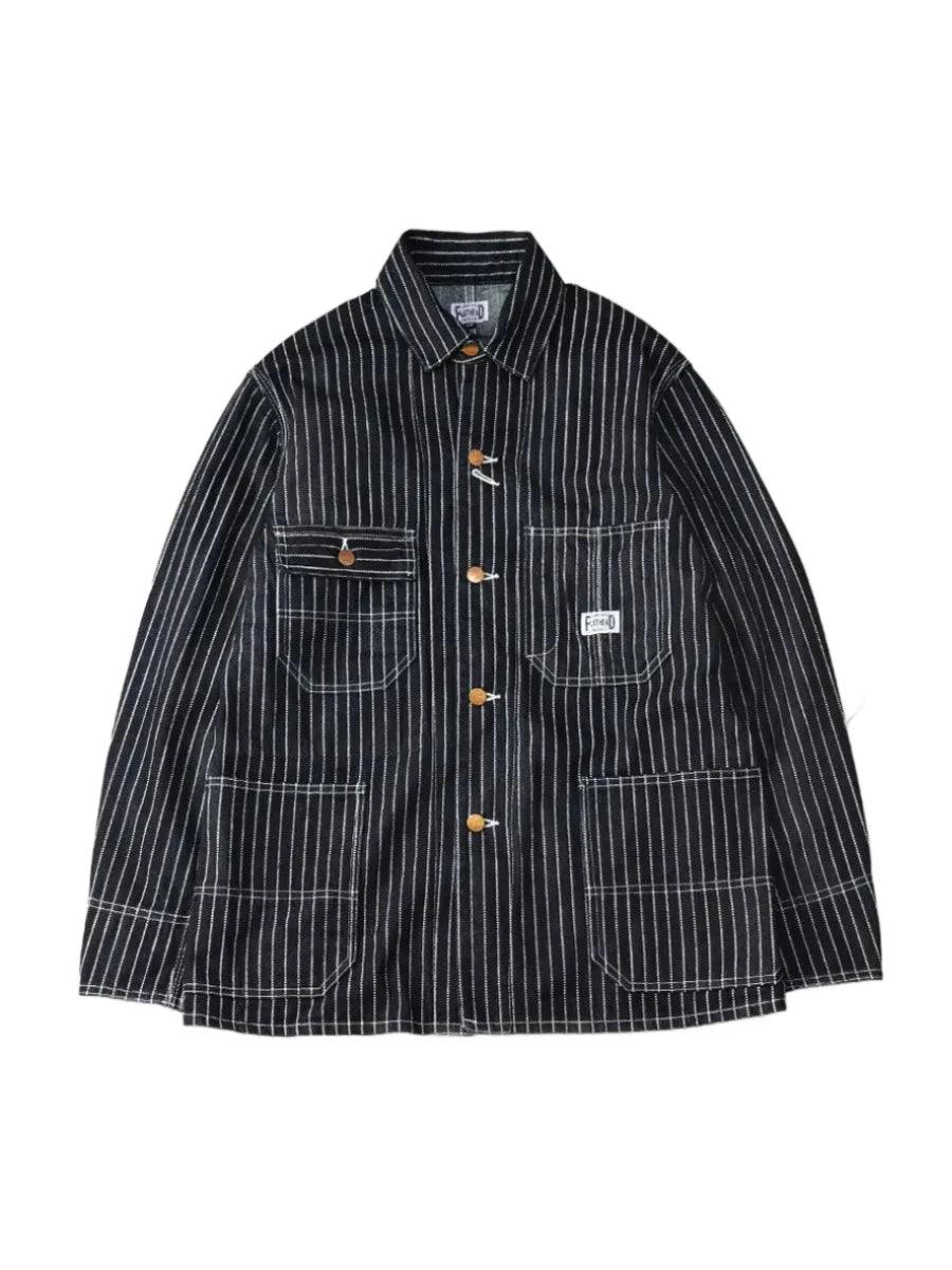 The Flat Head FN-OJ-DC701 10oz Wabash Coverall Jacket - Indigo