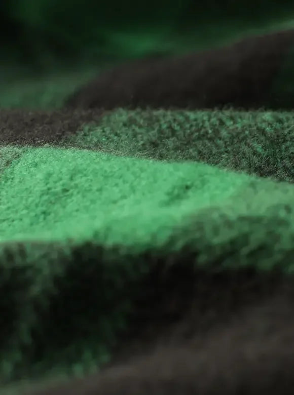 The Flat Head FN-SNR-101L Block Check Flannel Work Shirt - Green