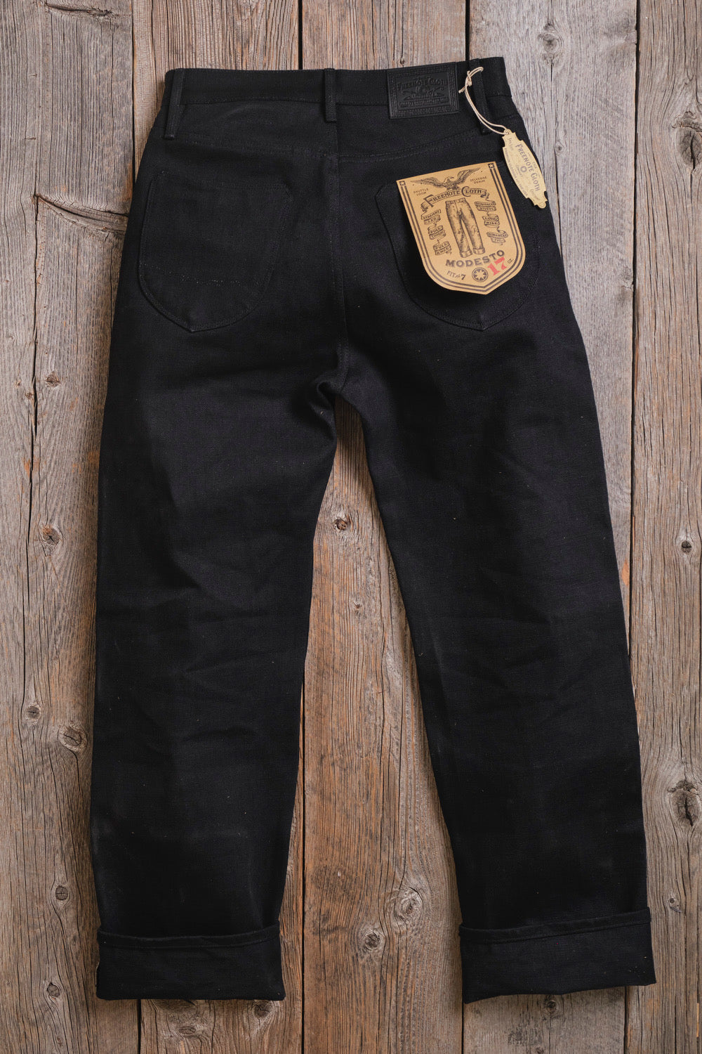 Freenote Cloth Modesto Wide Leg - 17oz Double Black Slub
