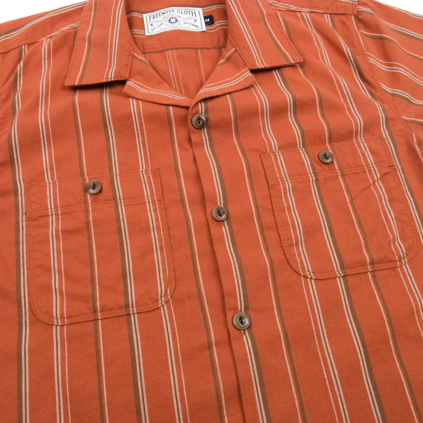 Freenote Cloth Dayton Shirt - Orange Stripe