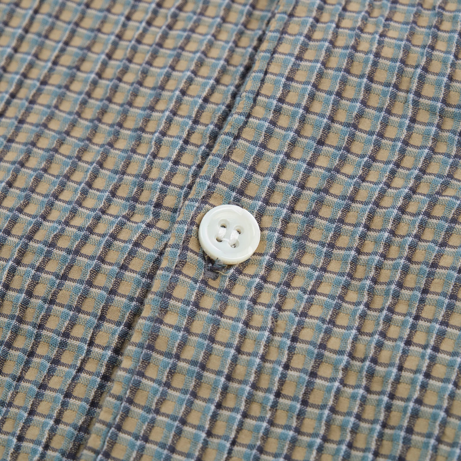 Freenote Cloth Cayucos Shirt - Olive Plaid Seersucker