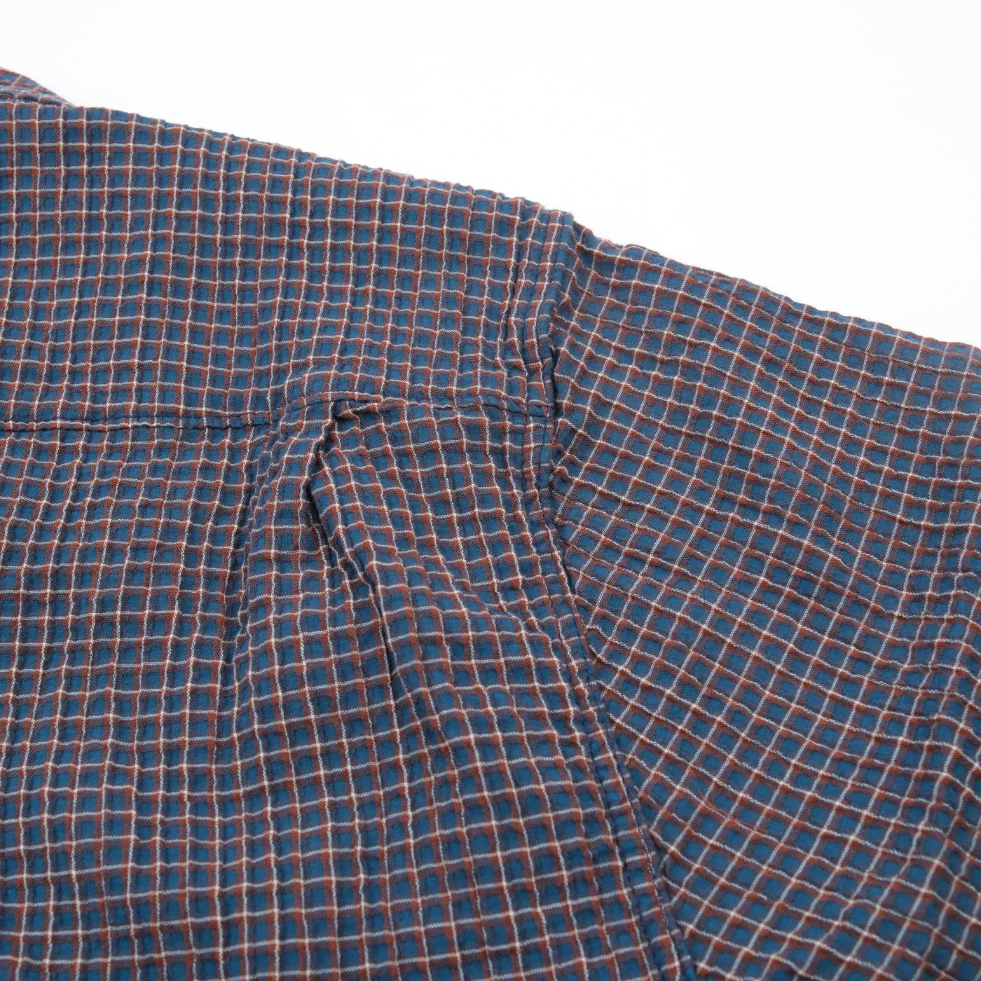 Freenote Cloth Cayucos Shirt - Navy Plaid Seersucker