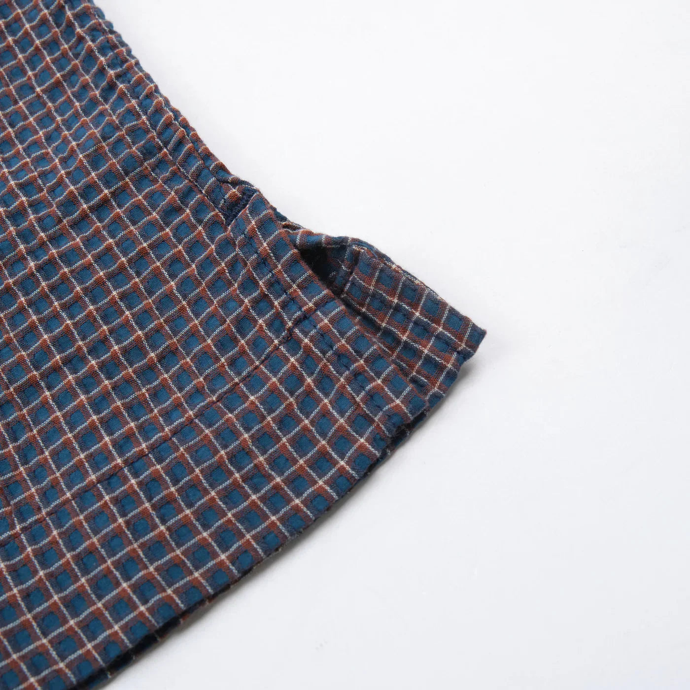 Freenote Cloth Cayucos Shirt - Navy Plaid Seersucker