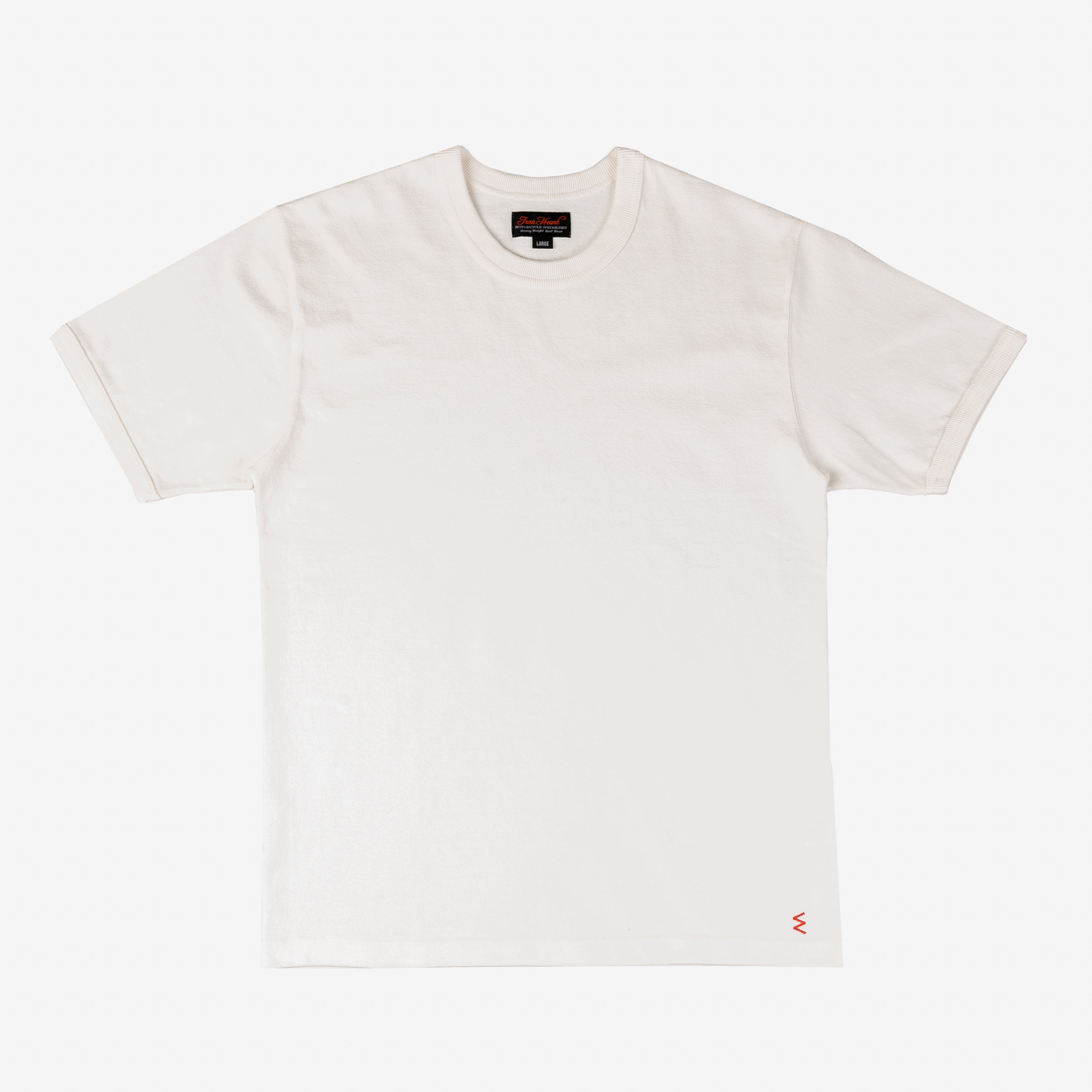 Iron Heart IHT-1600-WHT 11oz Cotton Knit Crew Neck T-Shirt - White