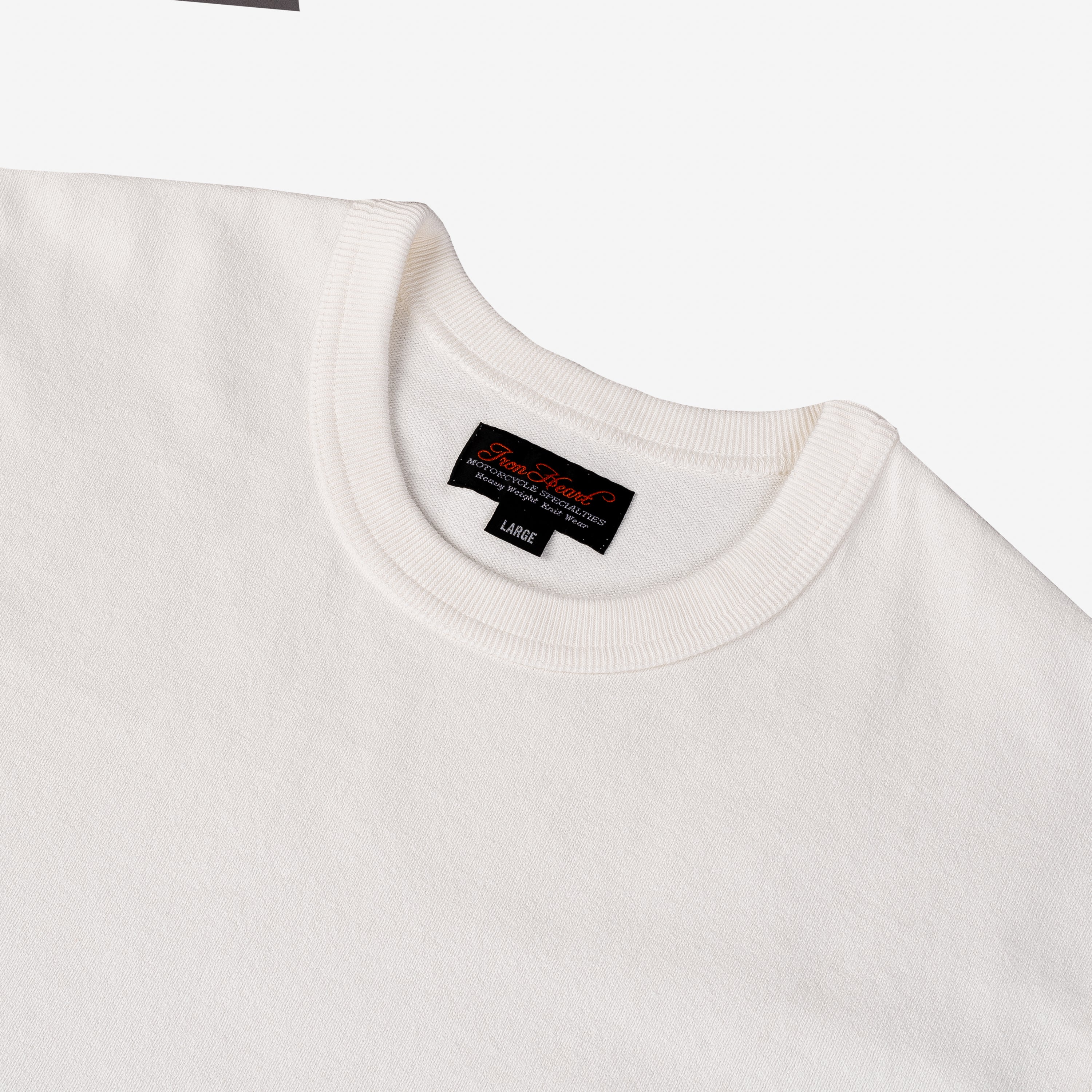 Iron Heart IHT-1600-WHT 11oz Cotton Knit Crew Neck T-Shirt - White