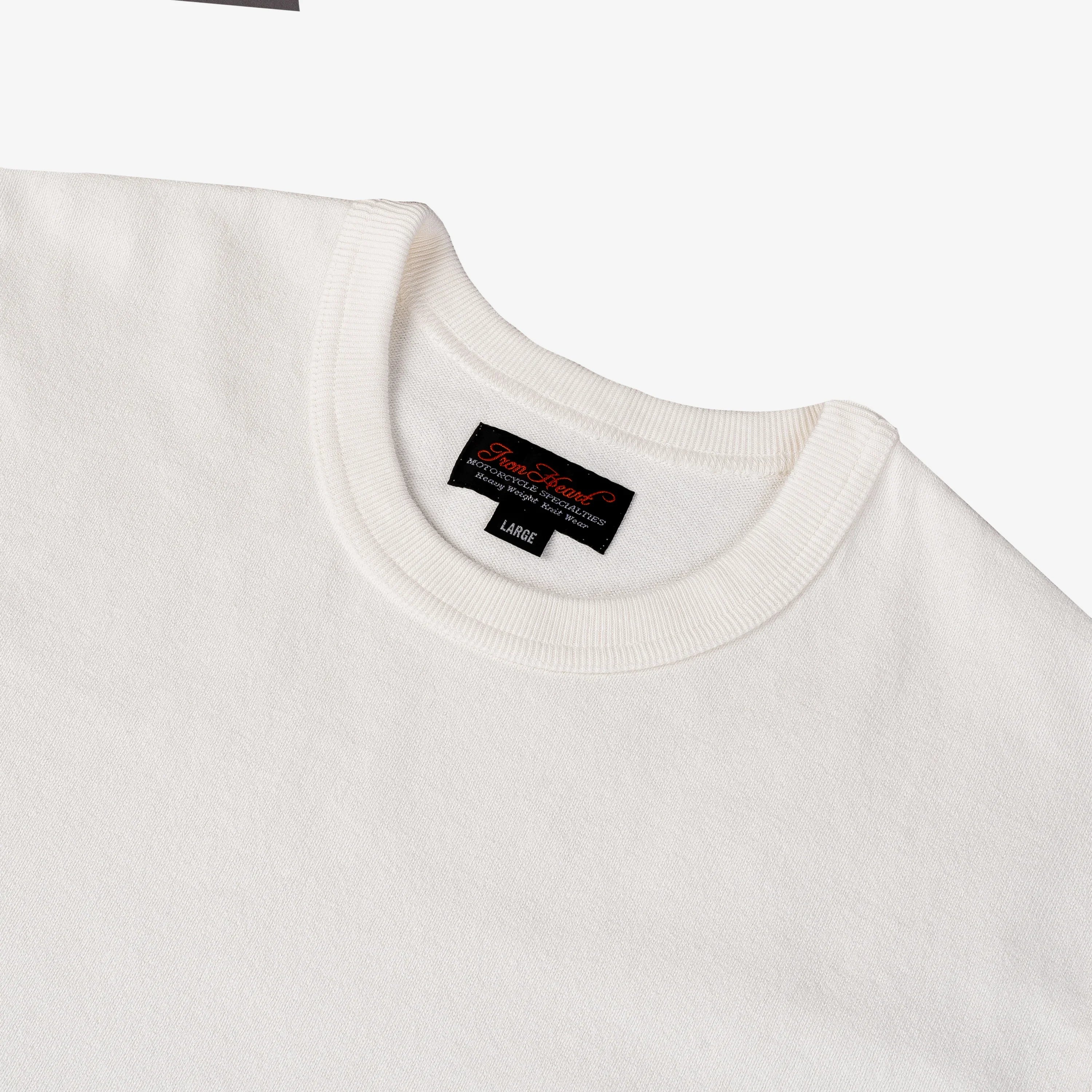 Iron Heart IHT-1600-WHT 11oz Cotton Knit Crew Neck T-Shirt - White