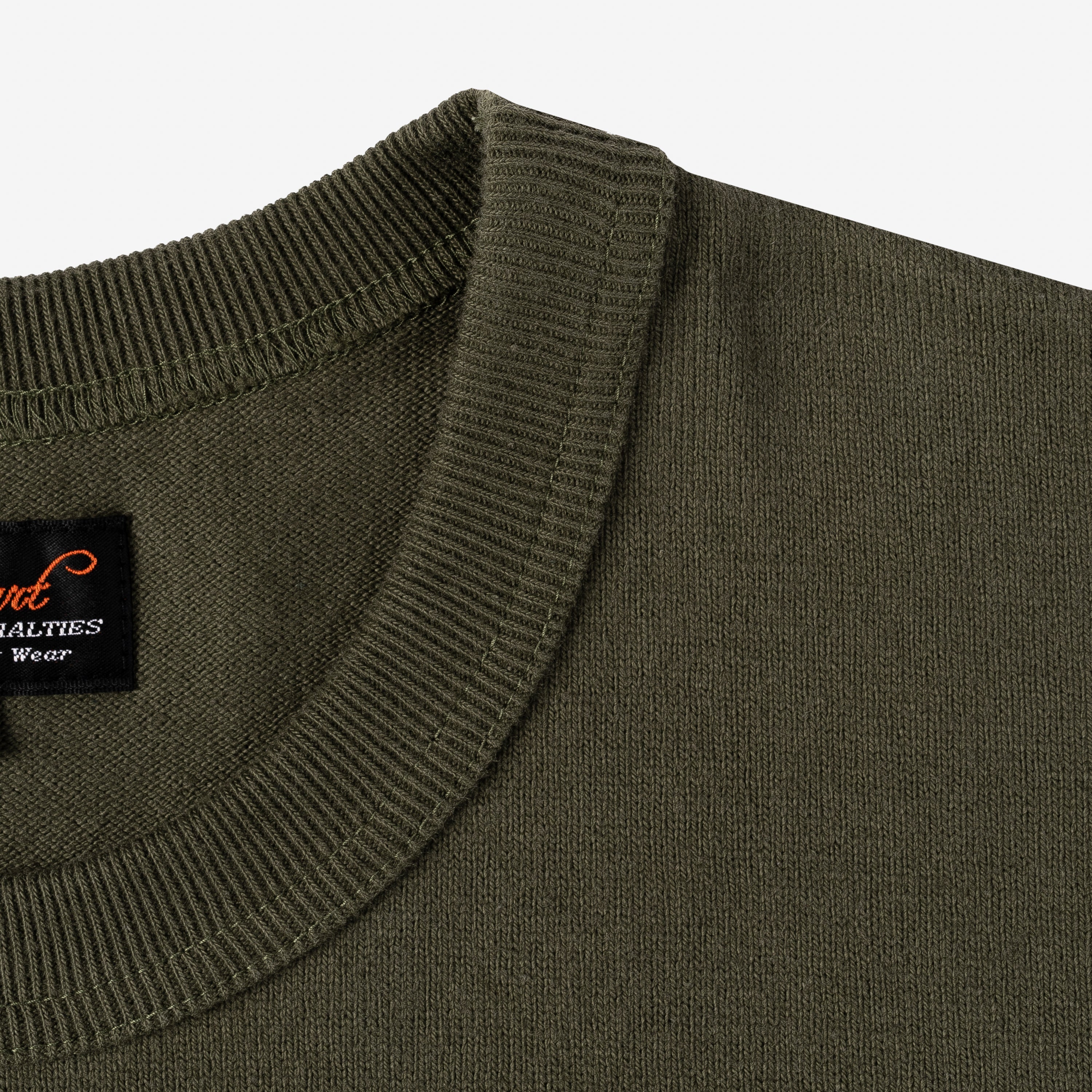 Iron Heart IHT-1600-OLV 11oz Cotton Knit Crew Neck T-Shirt - Olive