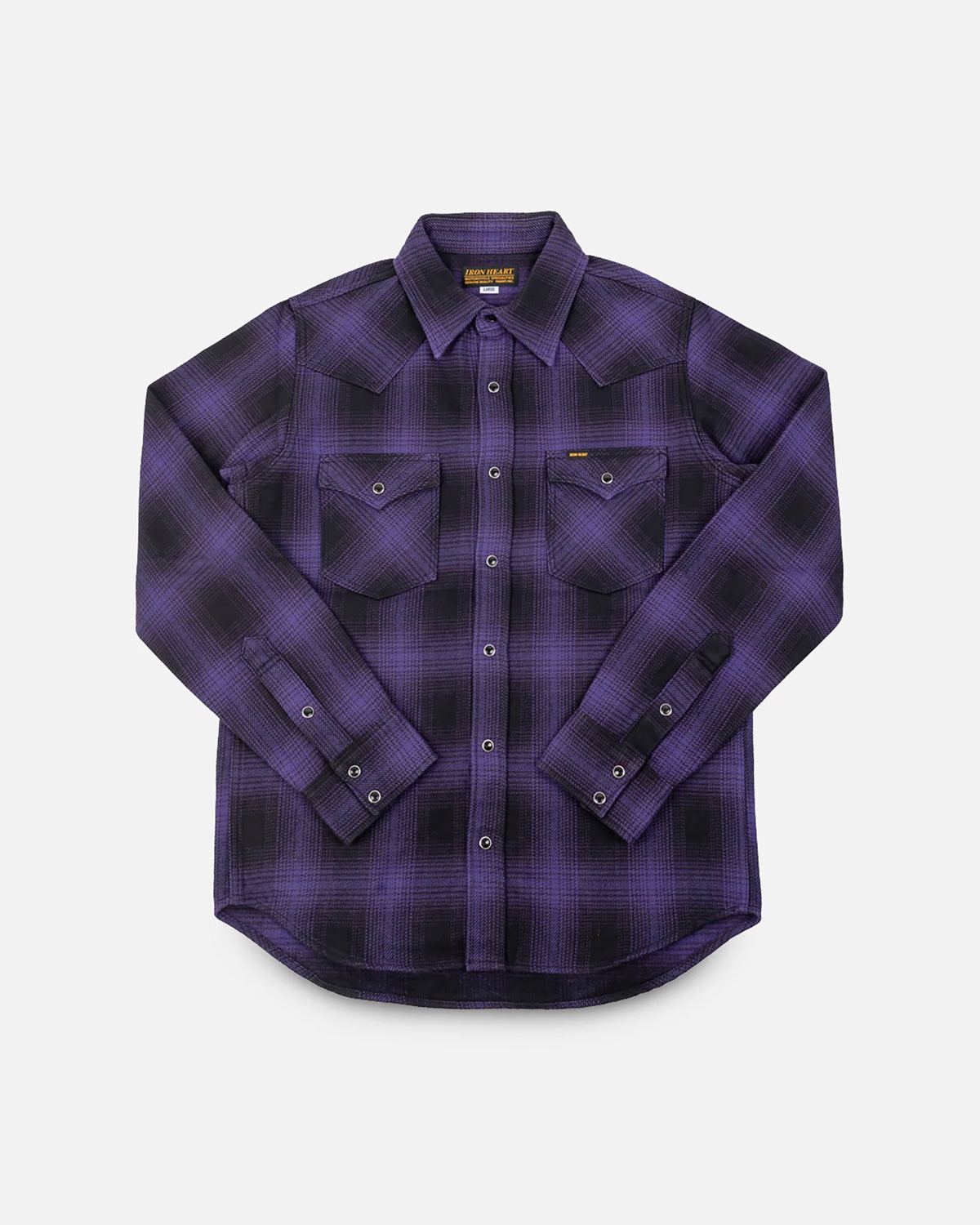 Iron Heart IHSH-264-PUR Ultra Heavy Flannel Ombré Check Iron Heart IHSH-264-PUR Ultra Heavy Flannel Ombré Check