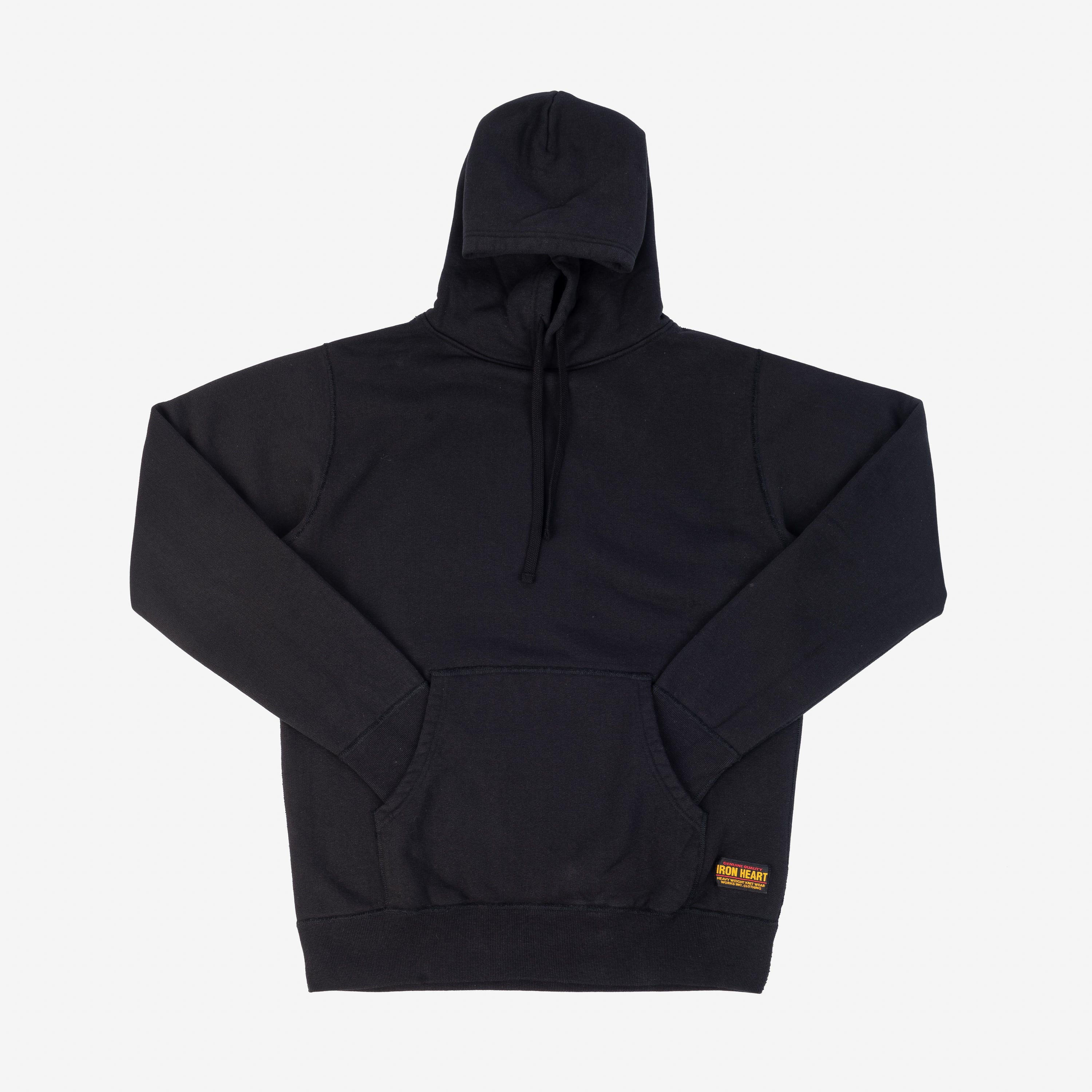 Iron Heart IHSW-49-BLK 14oz Ultra Heavyweight Loopwheel Cotton Hoodie – Black