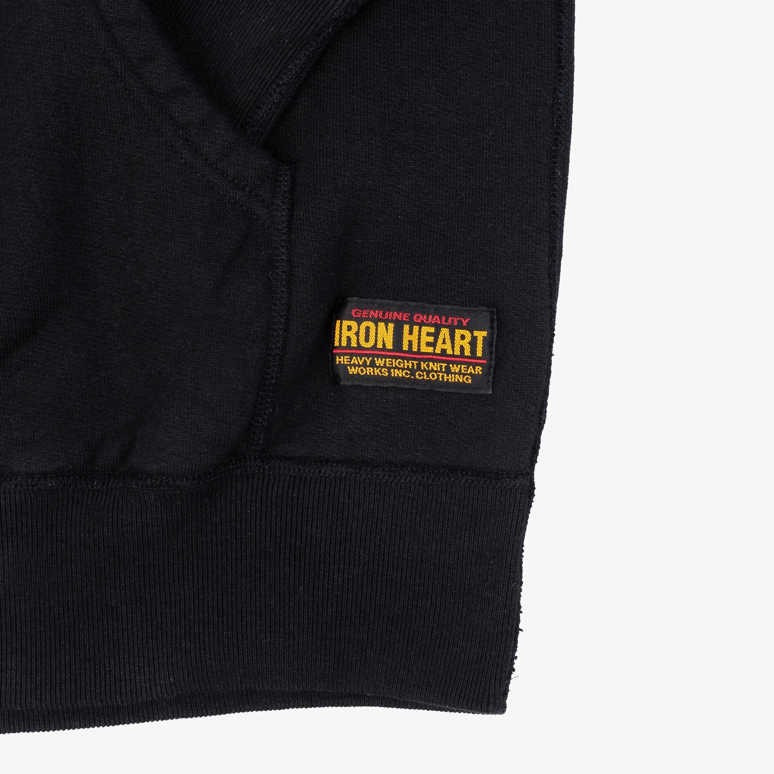 Iron Heart IHSW-49-BLK 14oz Ultra Heavyweight Loopwheel Cotton Hoodie – Black