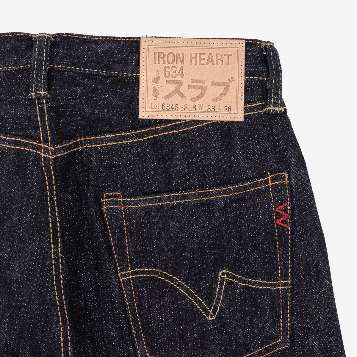 Iron Heart IH-634S-SLB 16oz Slubby Selvedge Denim Straight Cut Jeans - Indigo