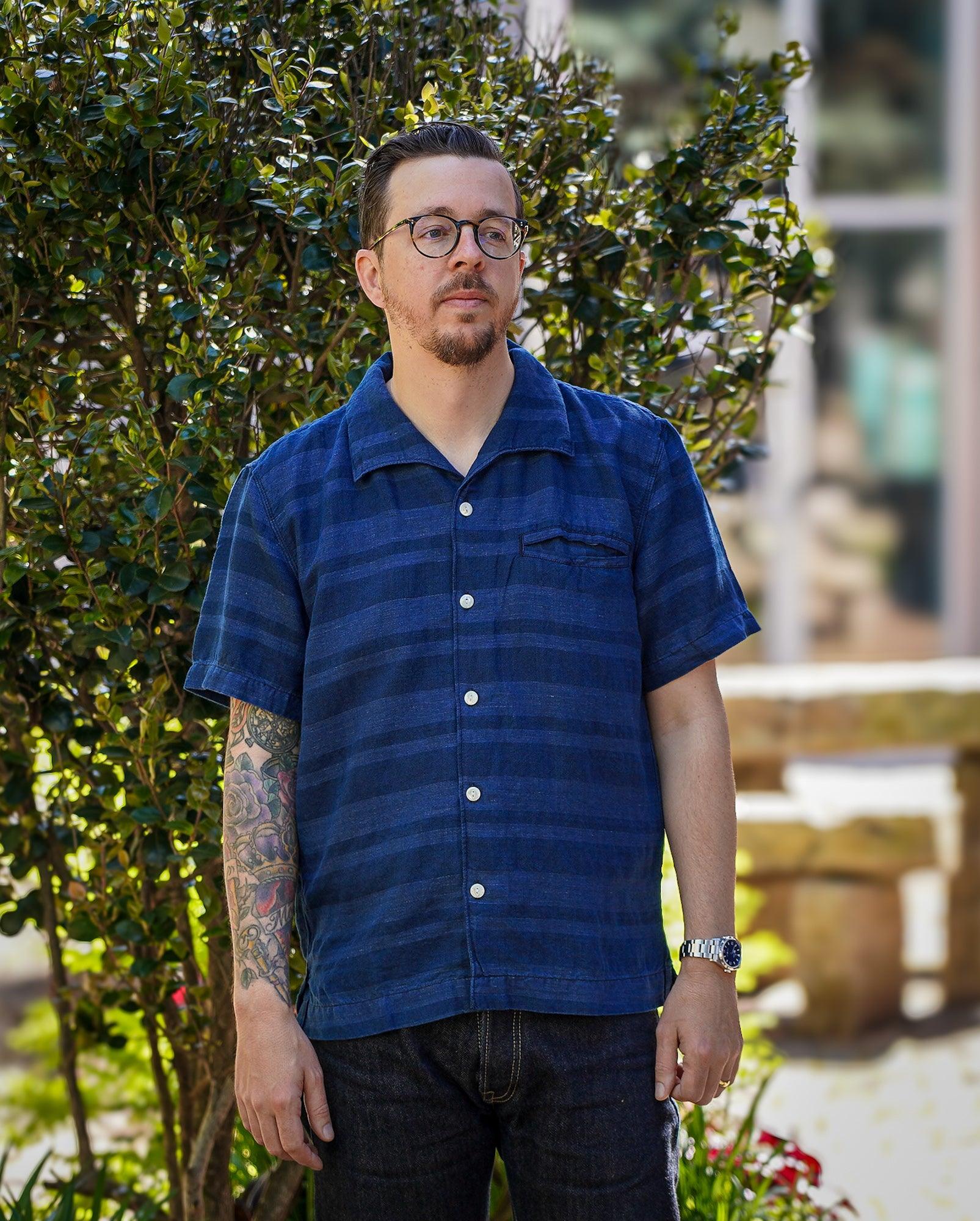 Freenote Cloth Cayucos Shirt - Indigo Stripe