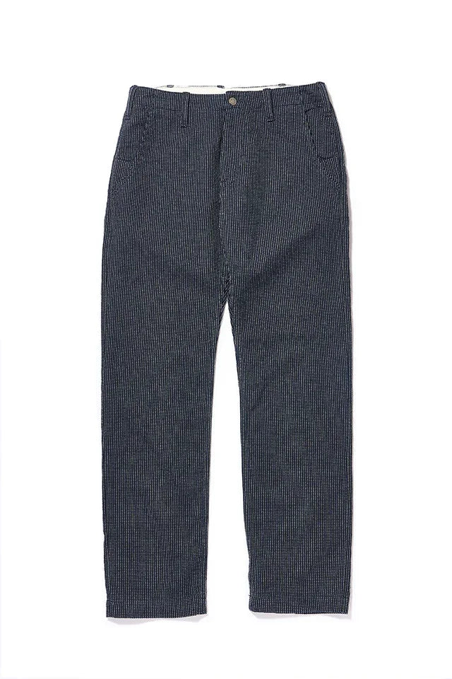 Pure Blue Japan Stitch Stripe Comfortable Trousers - Indigo