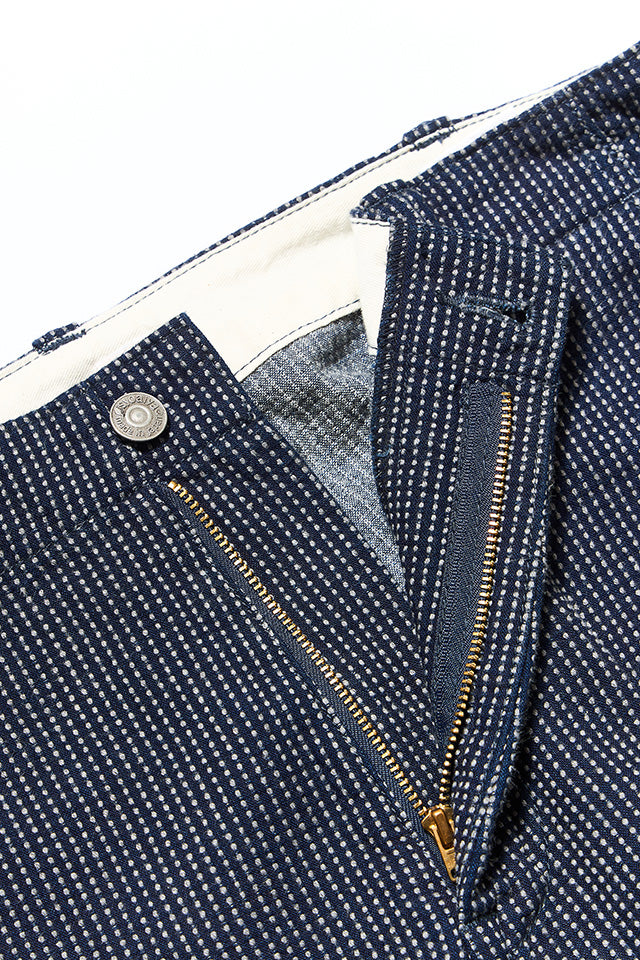 Pure Blue Japan Stitch Stripe Comfortable Trousers - Indigo