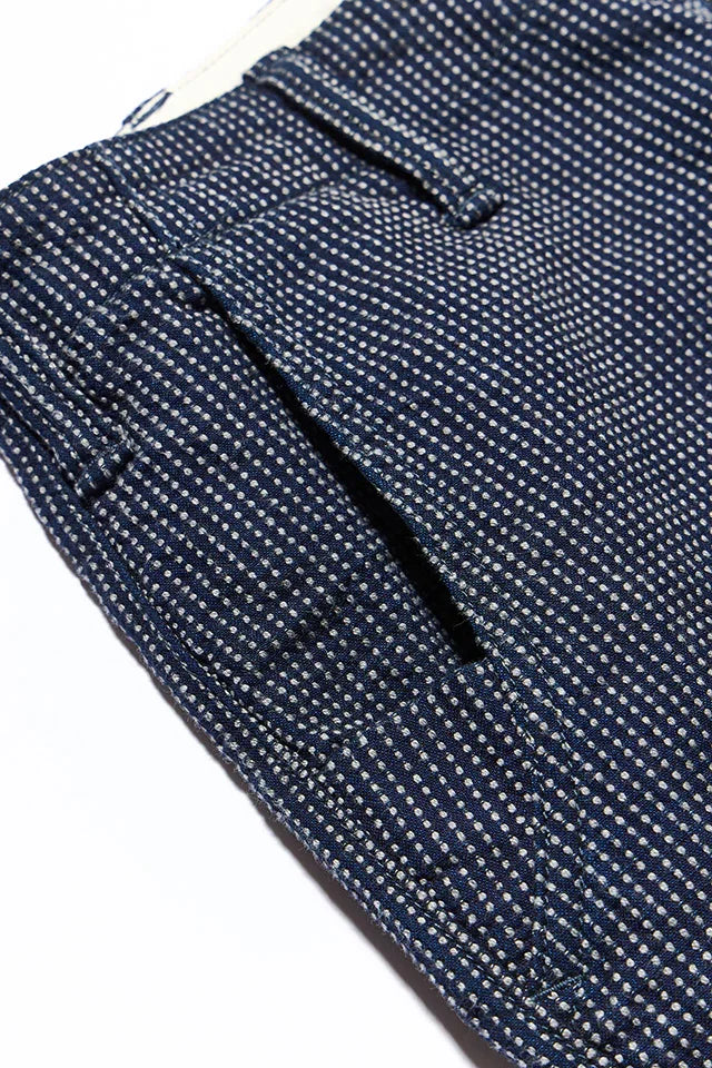 Pure Blue Japan Stitch Stripe Comfortable Trousers - Indigo