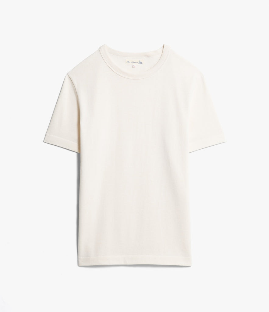 Merz b. Schwanen 214 Loopwheeled Relaxed Crew Neck T-Shirt - Nature