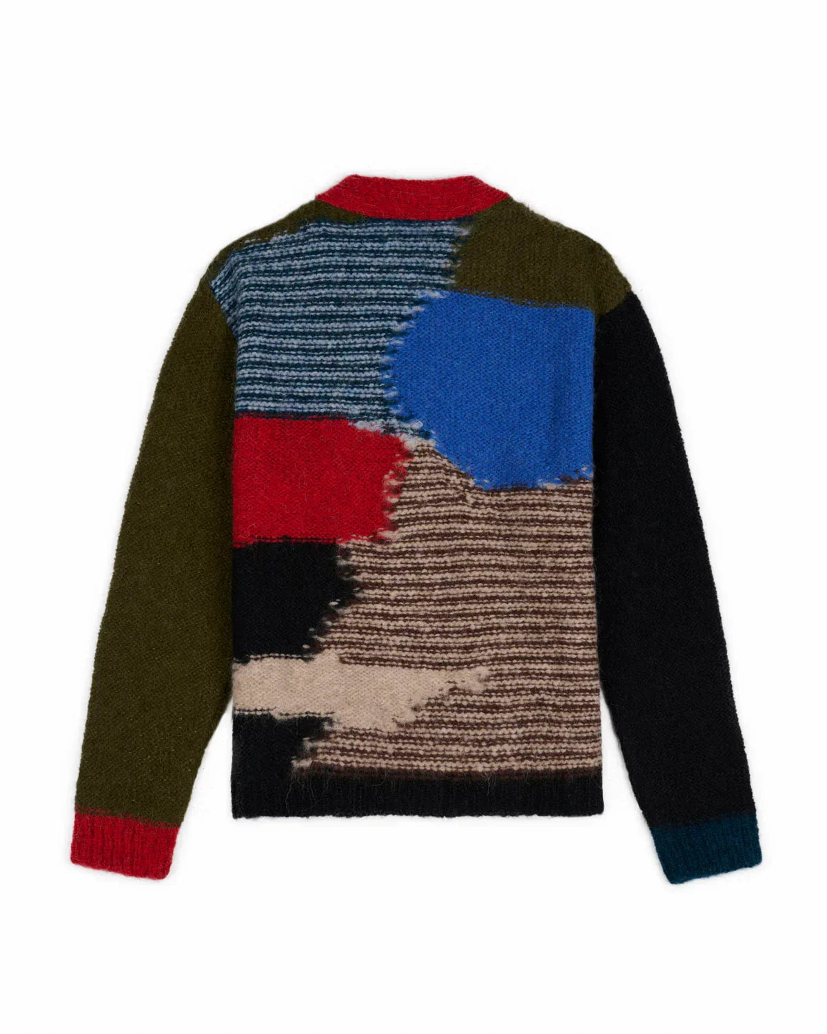 Brain Dead Mixed Pattern Cardigan - Olive Multi