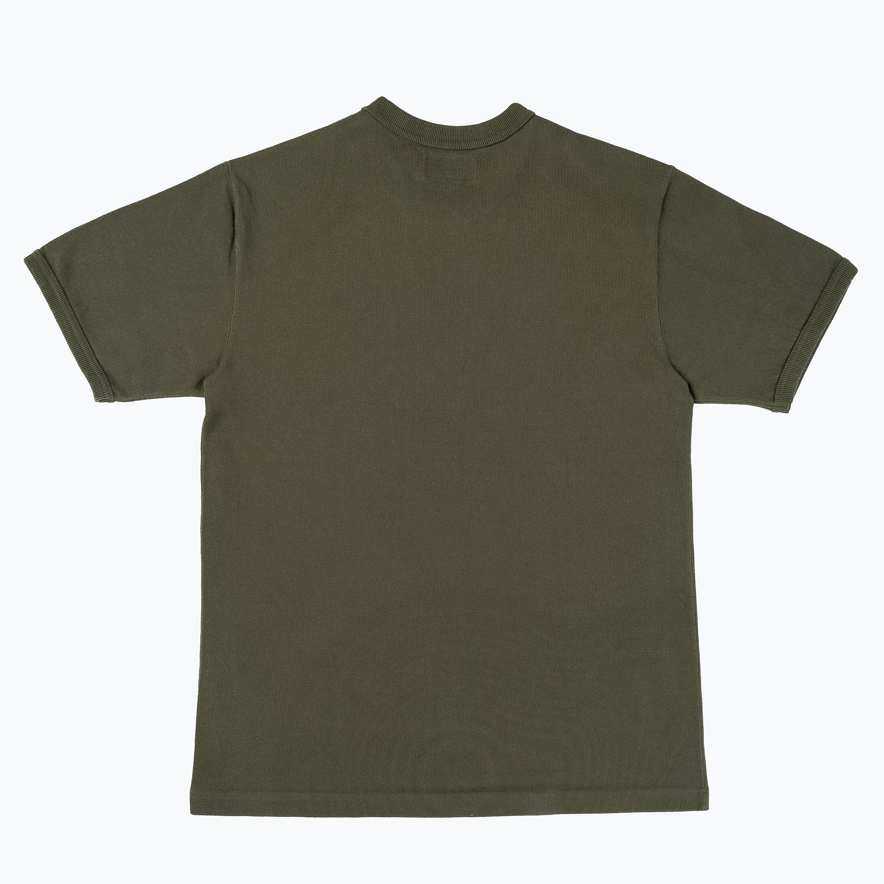 Iron Heart IHT-1600-OLV 11oz Cotton Knit Crew Neck T-Shirt - Olive