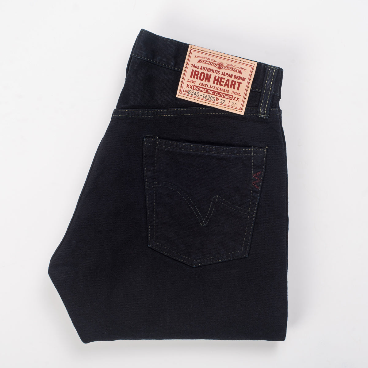 Iron Heart IH-634S-142od 14oz Selvedge Denim Straight Cut Jeans - Indigo Overdyed Black