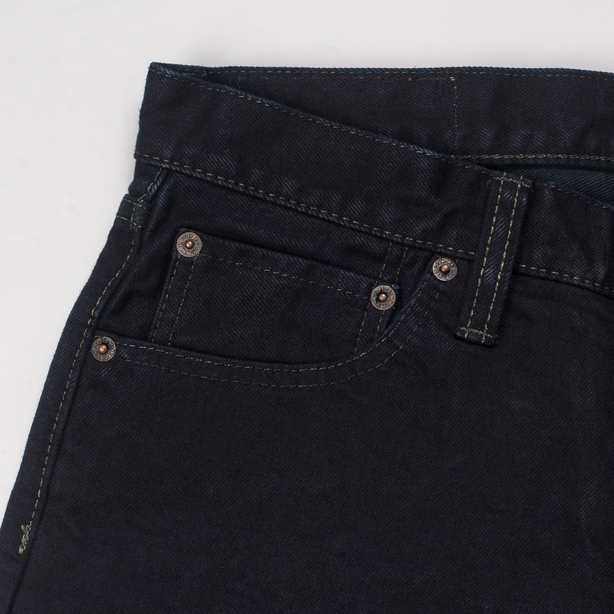 Iron Heart IH-634S-142od 14oz Selvedge Denim Straight Cut Jeans - Indigo Overdyed Black