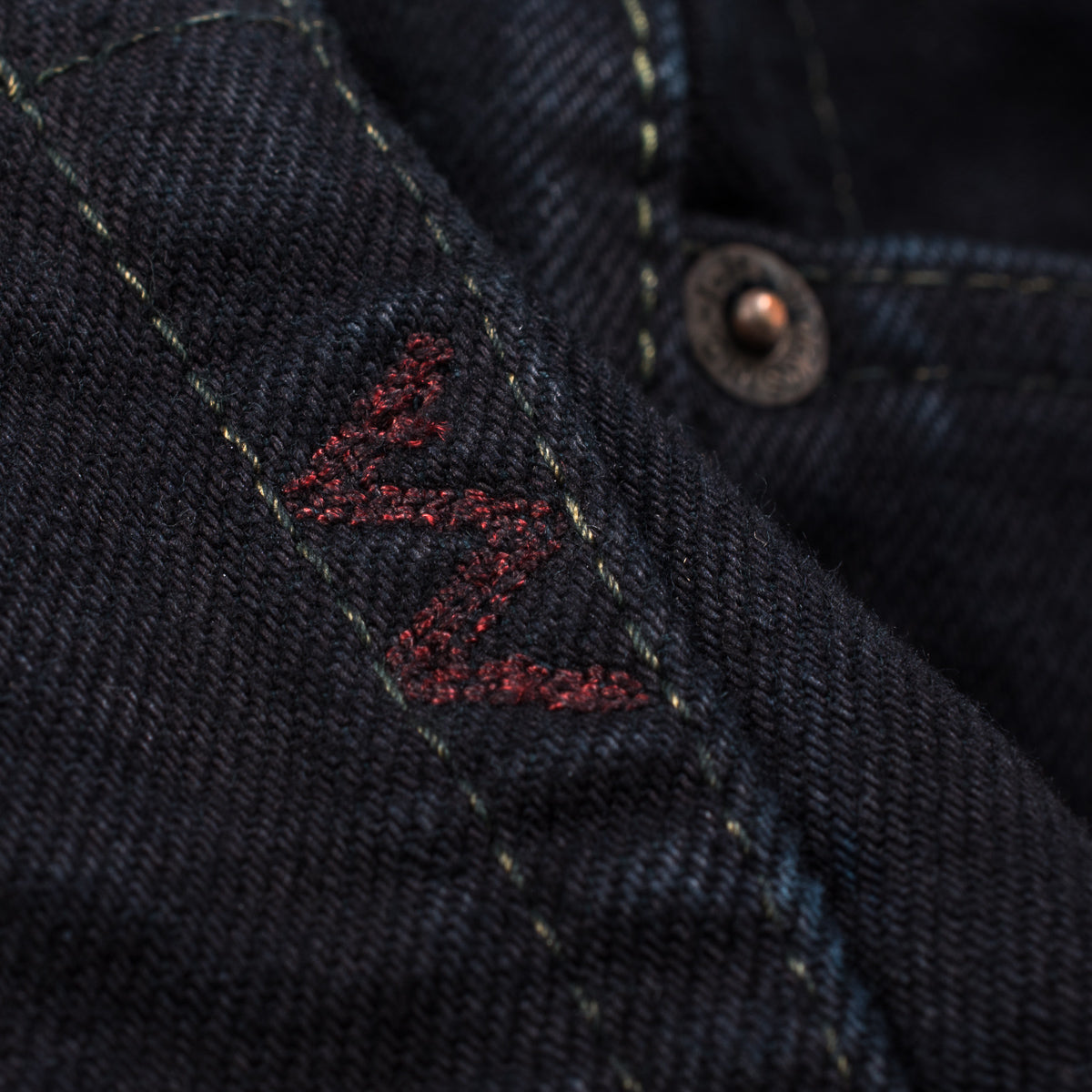 Iron Heart IH-634S-142od 14oz Selvedge Denim Straight Cut Jeans - Indigo Overdyed Black