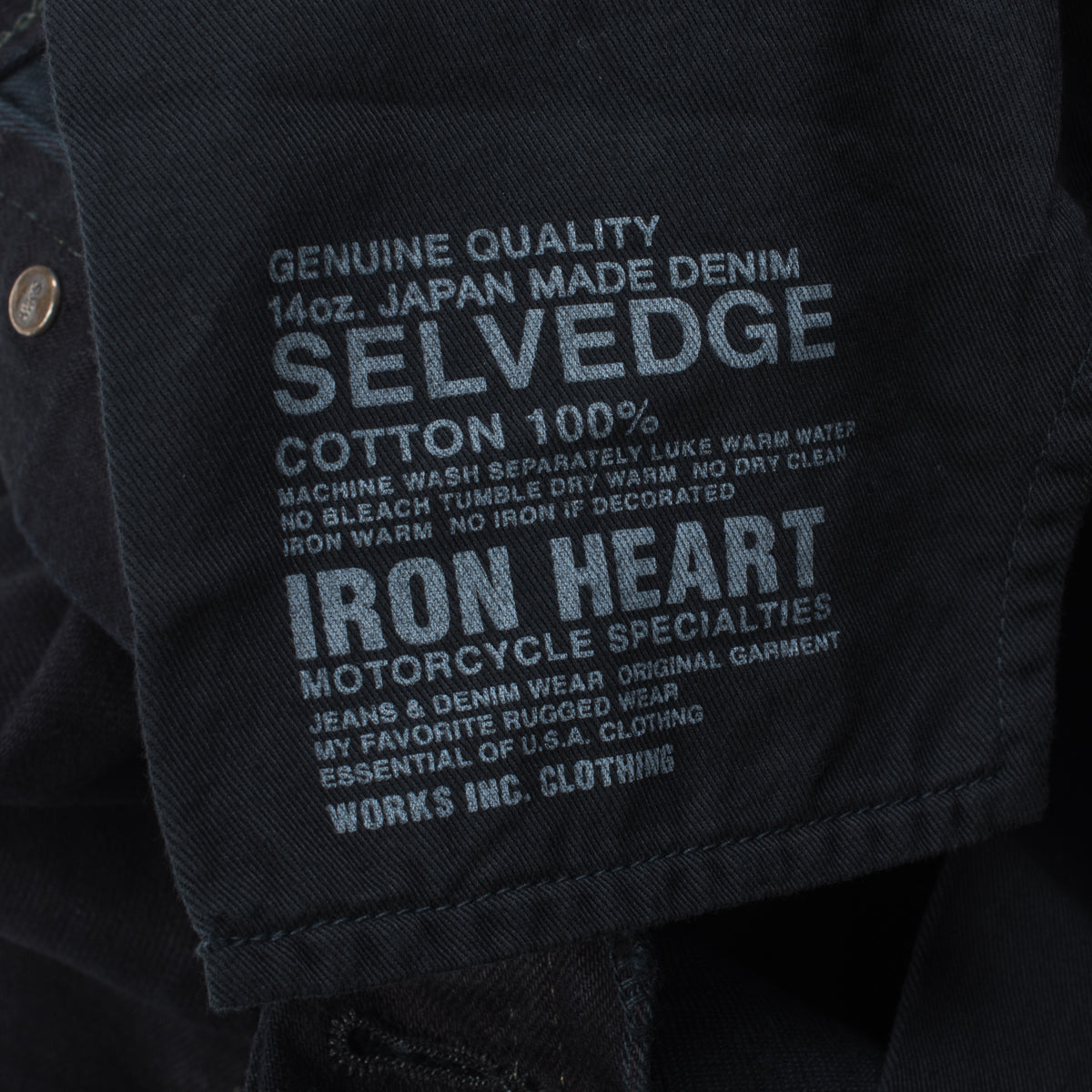 Iron Heart IH-634S-142od 14oz Selvedge Denim Straight Cut Jeans - Indigo Overdyed Black