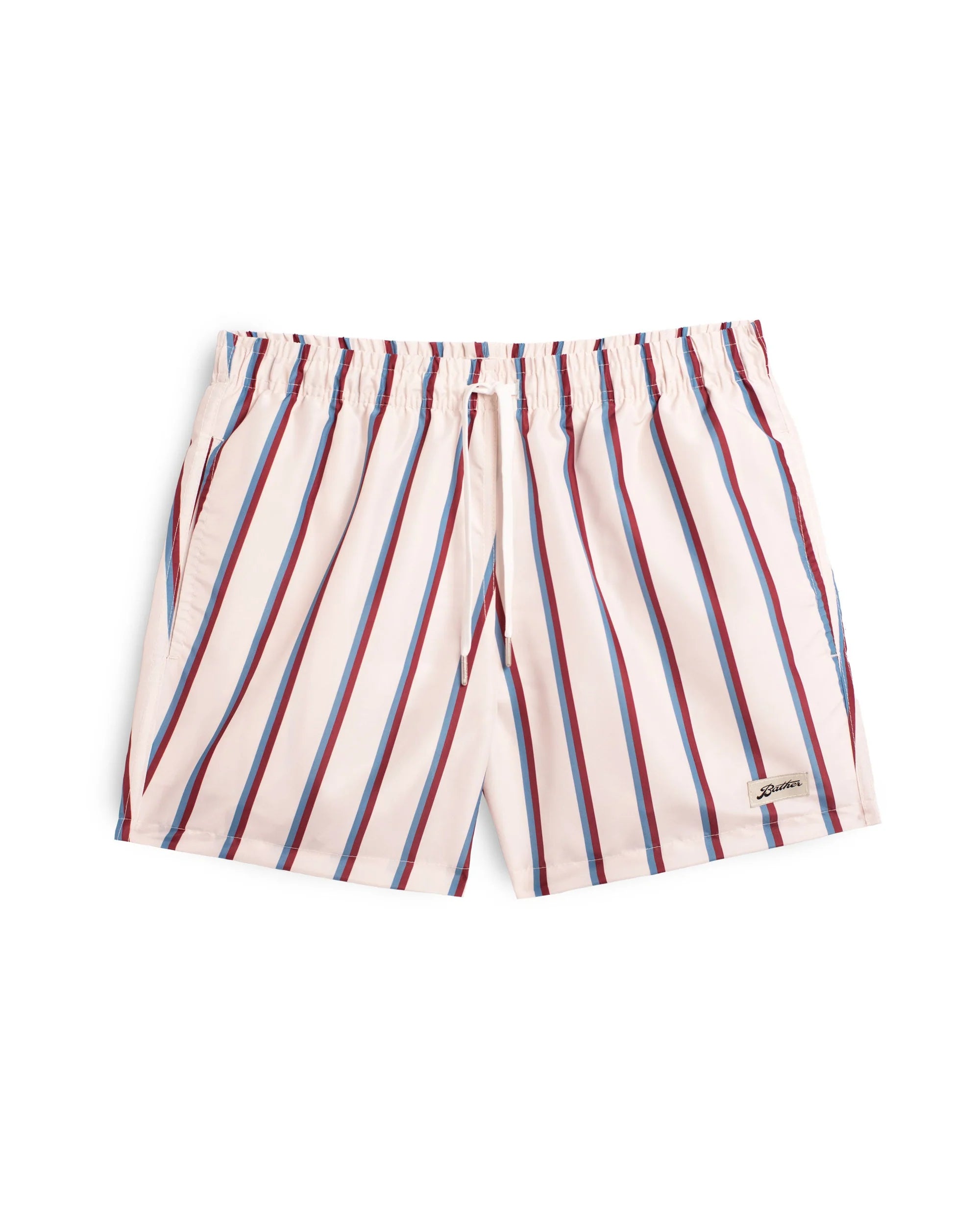 Bather Swim Trunk - Red & Blue Fine Stripe
