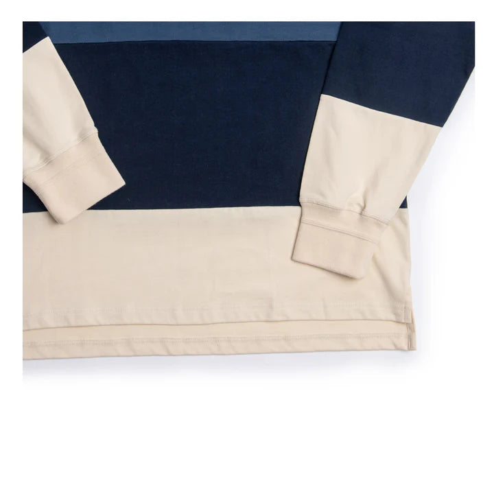 Heimat Textil Raglan Rugby Shirt - Trail Blue / Ink / Seashell