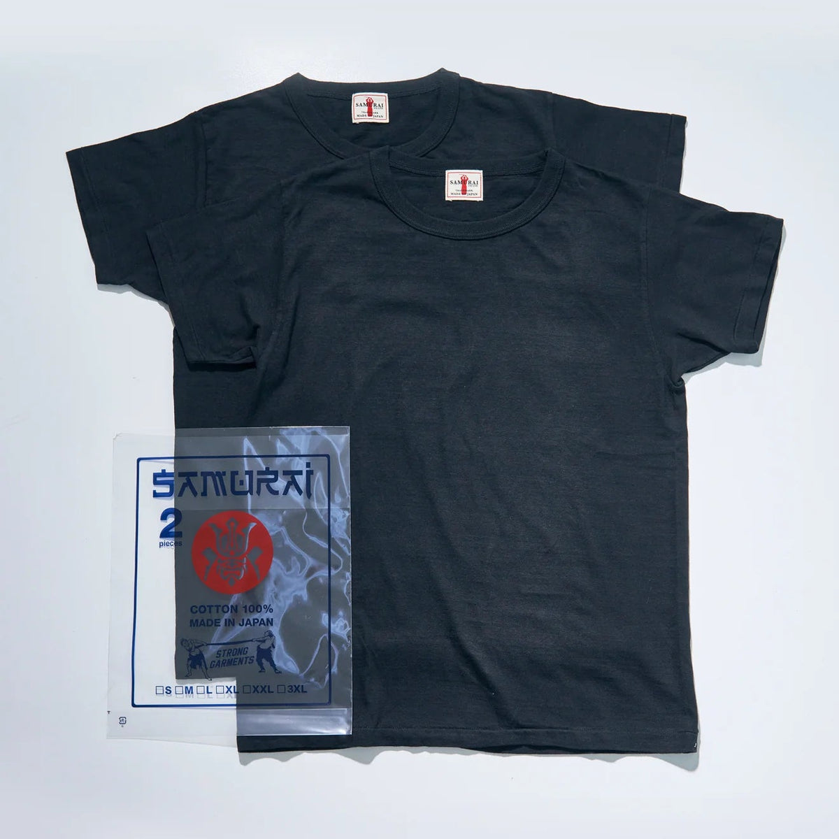 Samurai SJ2PST-CREW Medium Weight 2pk Tees - Black