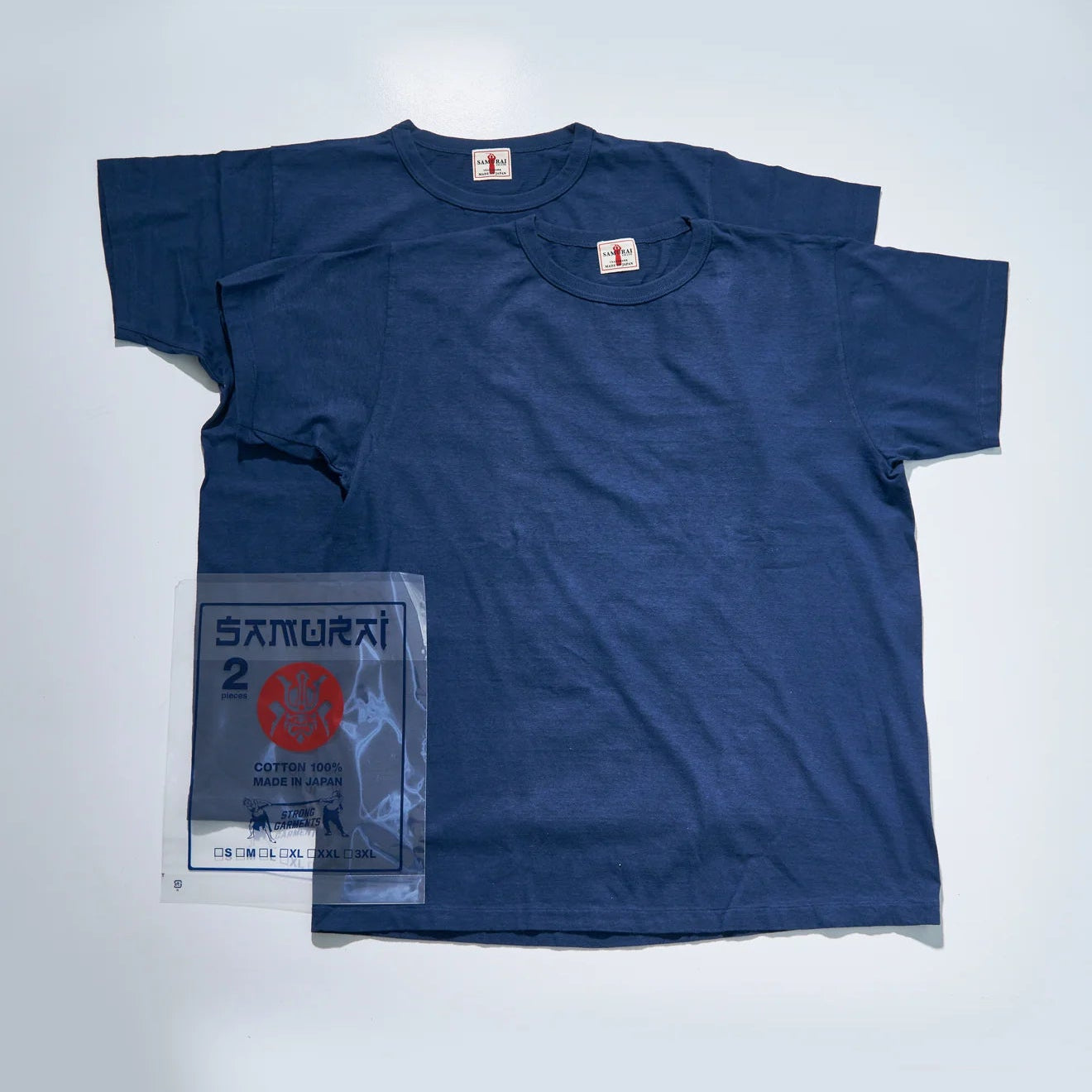 Samurai SJ2PST-CREW Medium Weight 2pk Tees - Navy