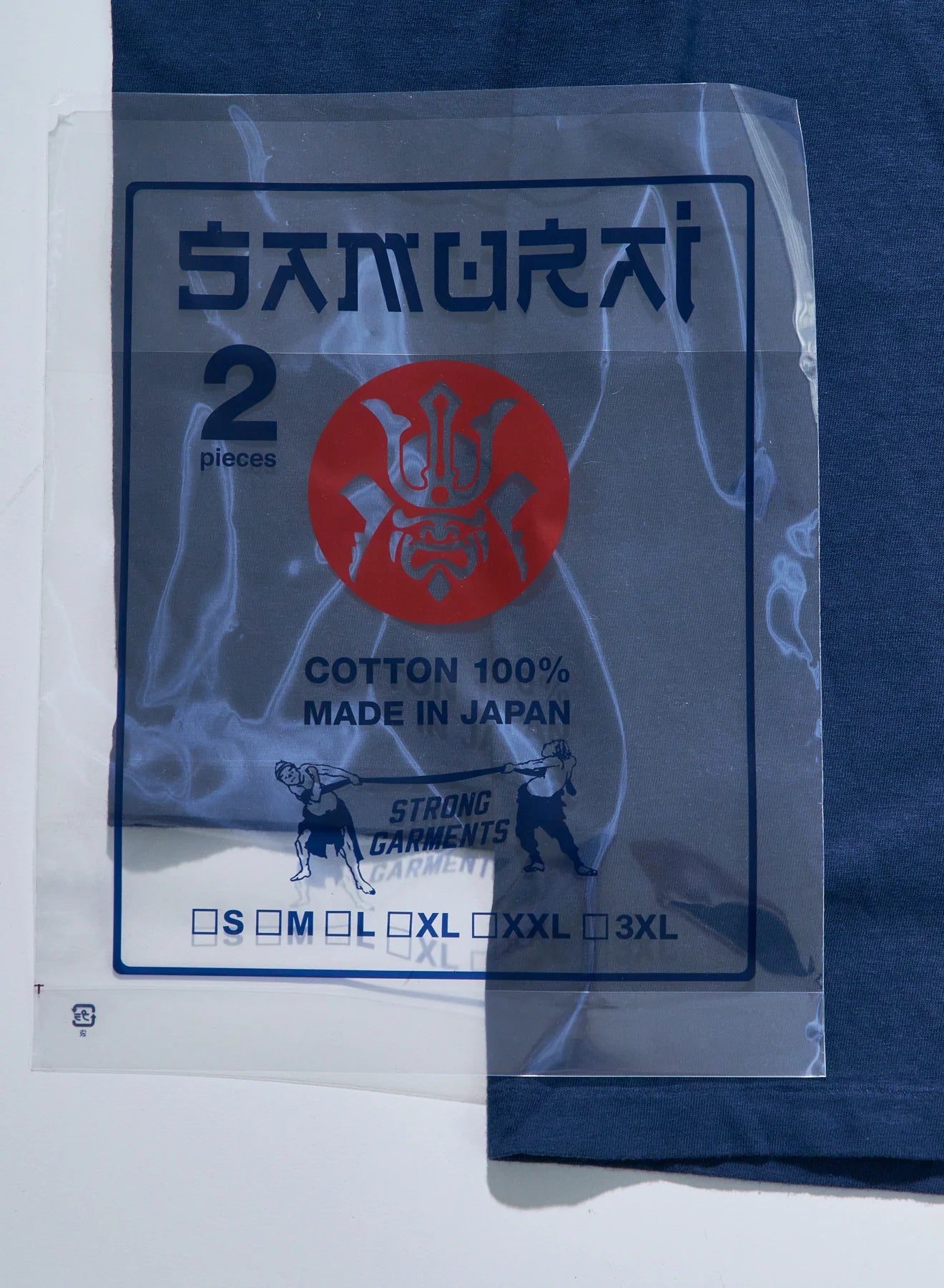 Samurai SJ2PST-CREW Medium Weight 2pk Tees - Navy