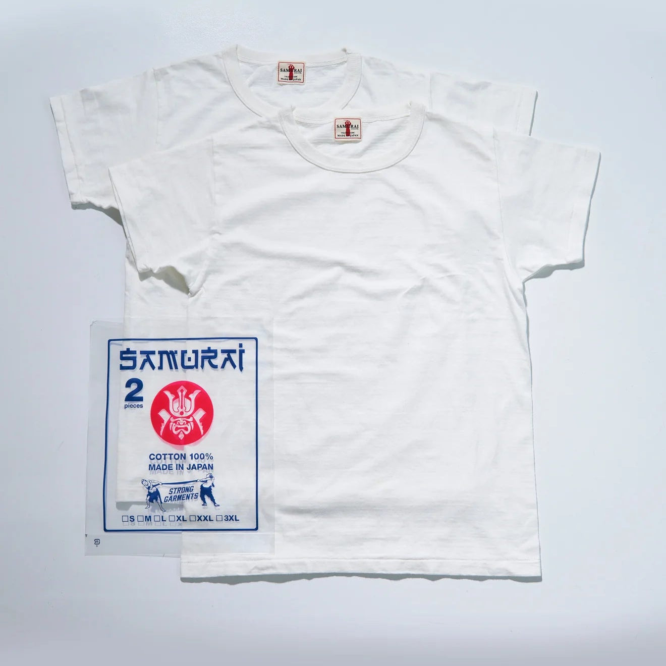 Samurai SJ2PST-CREW Medium Weight 2pk Tees - White