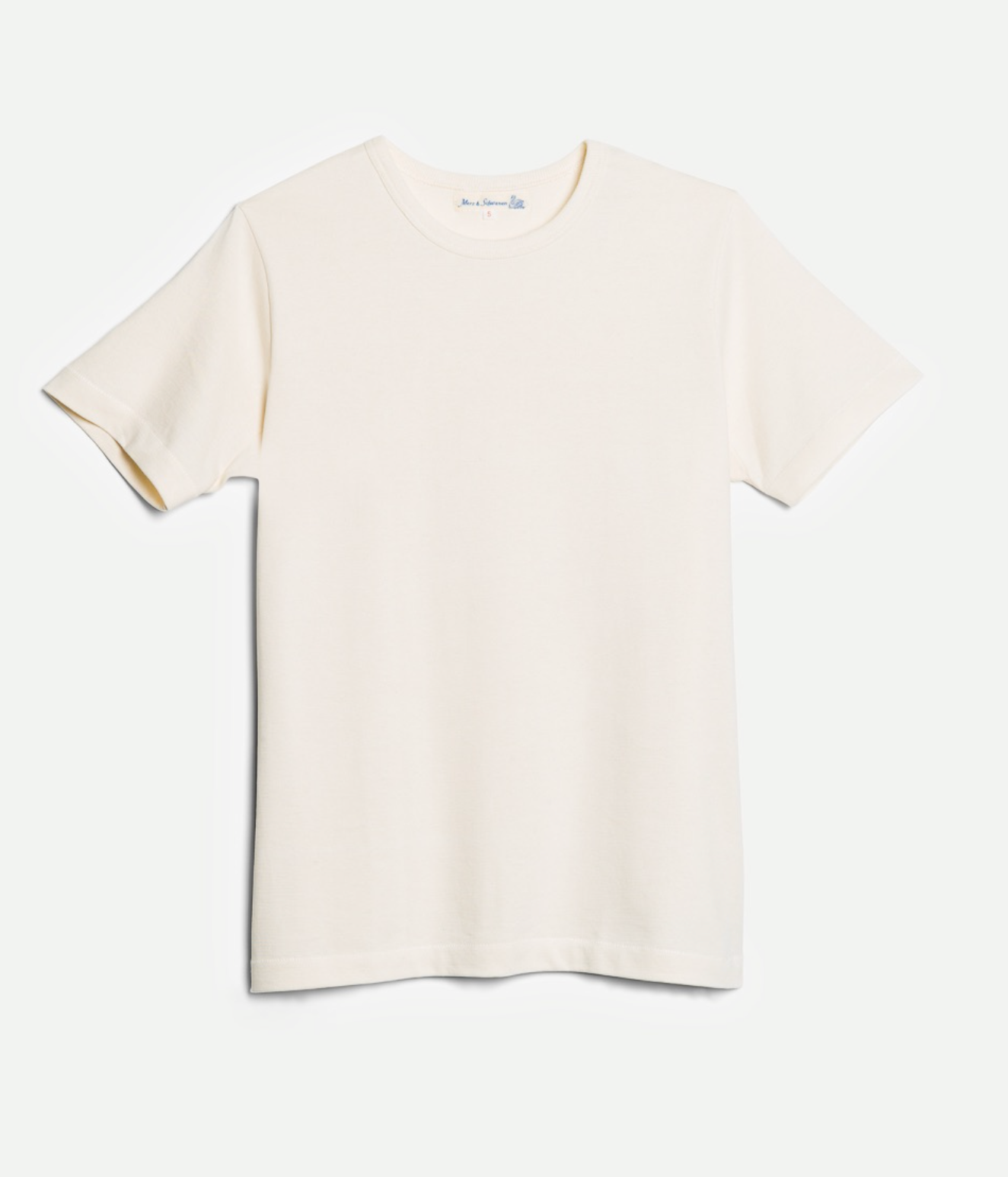 Merz b. Schwanen 215 Loopwheeled Classic Crew Neck T-Shirt - Nature
