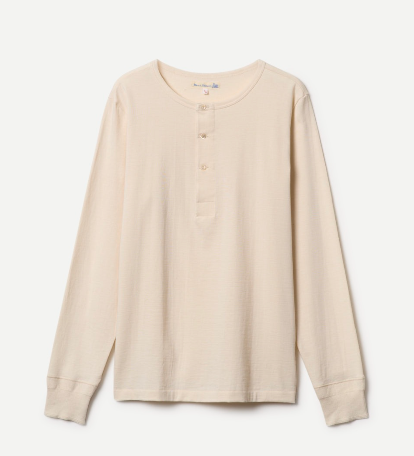 Merz B. Schwanen 2M06 Machine Refined Long Sleeve Henley - Nature