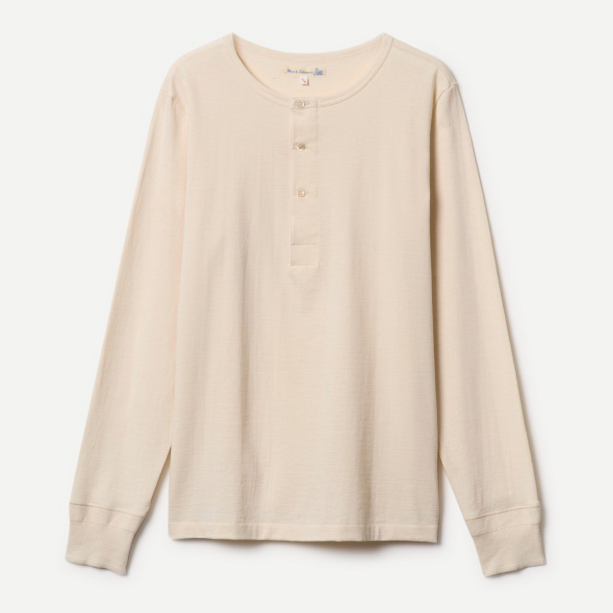 Merz B. Schwanen 2M06 Machine Refined Long Sleeve Henley - Nature