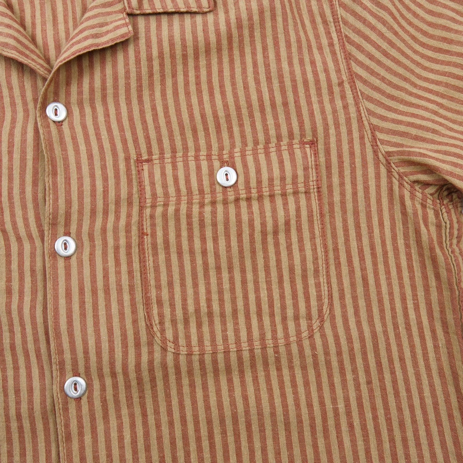 Freenote Cloth Dayton Shirt - Terracotta Stripe